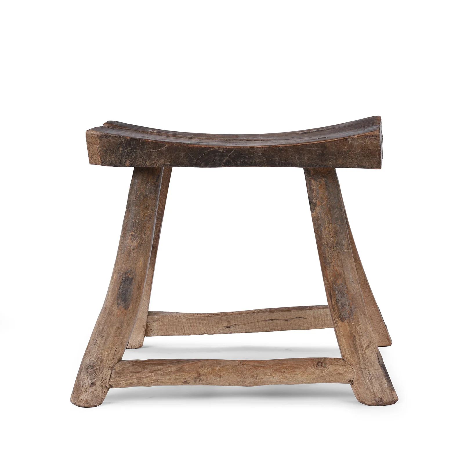 Low Elm Saddle Stool From Shanxi - 19th Century - Image 7