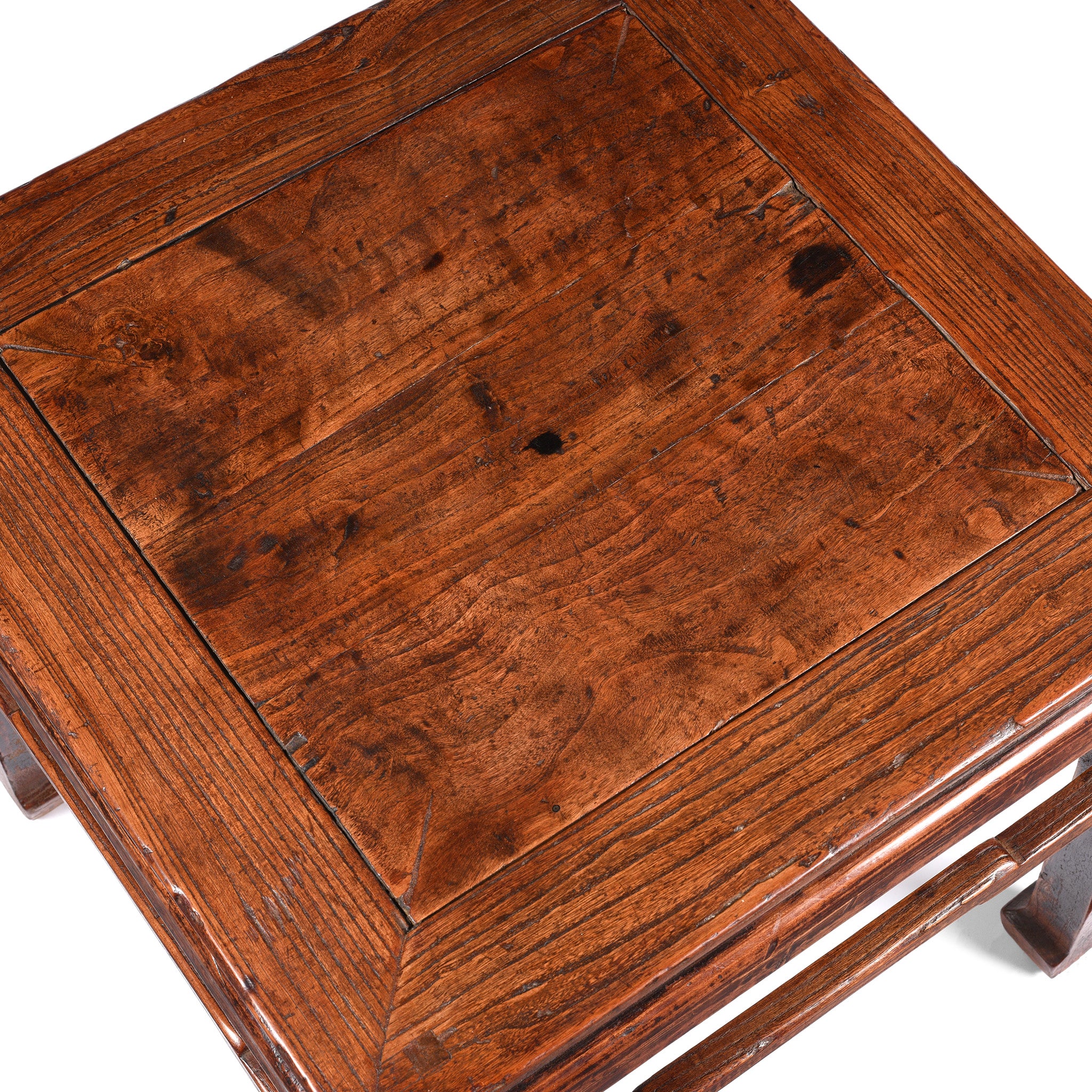 Chinese Elm Square Side Table - 19thC - Image 8