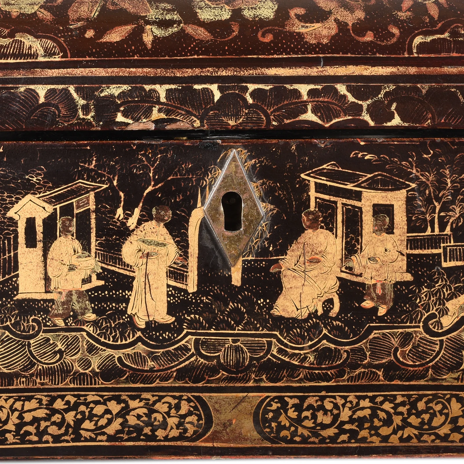 Chinese Export Black Lacquer Tea Caddy - 19th Century - Image 7