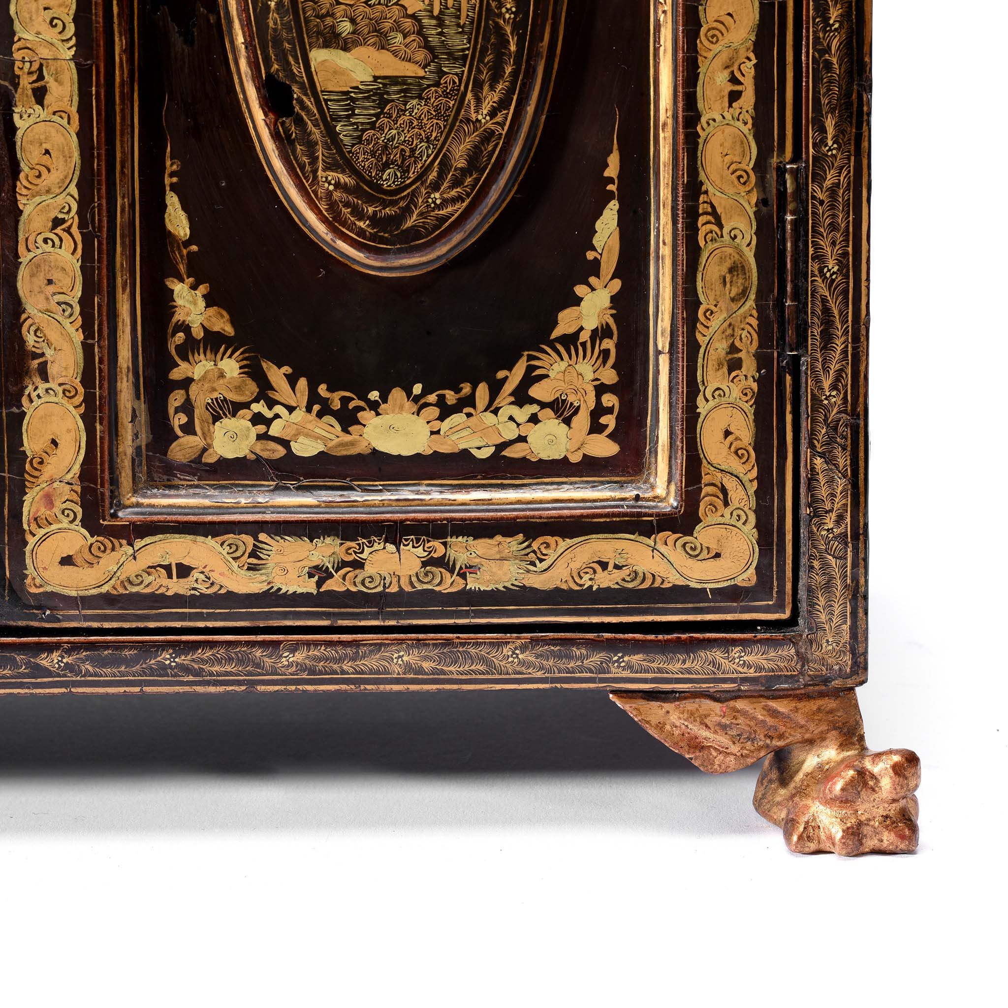 Gilt Black Lacquer Jewellery Cabinet - Early 19thC - Image 10