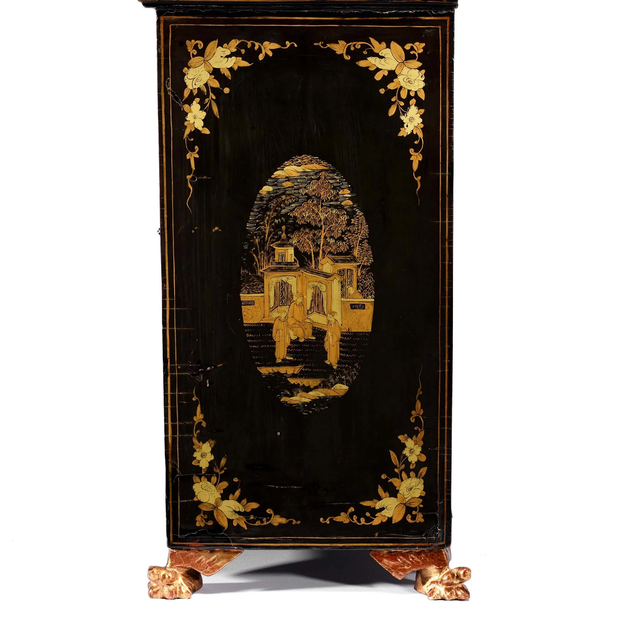 Gilt Black Lacquer Jewellery Cabinet - Early 19thC - Image 14