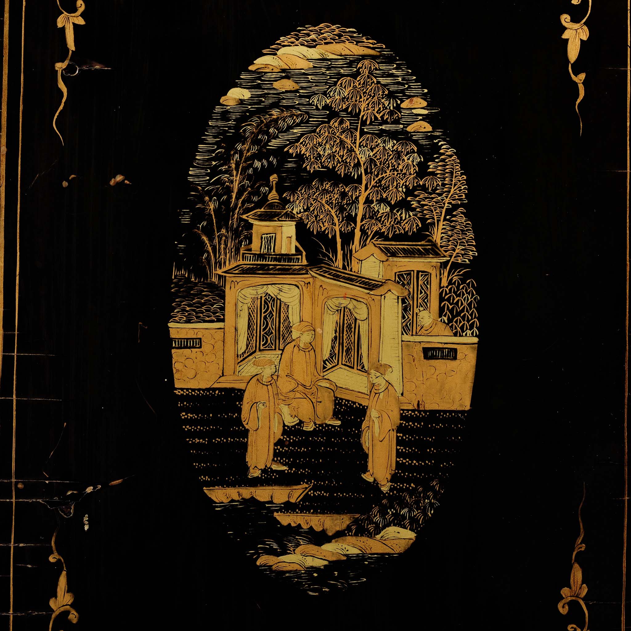 Gilt Black Lacquer Jewellery Cabinet - Early 19thC - Image 15
