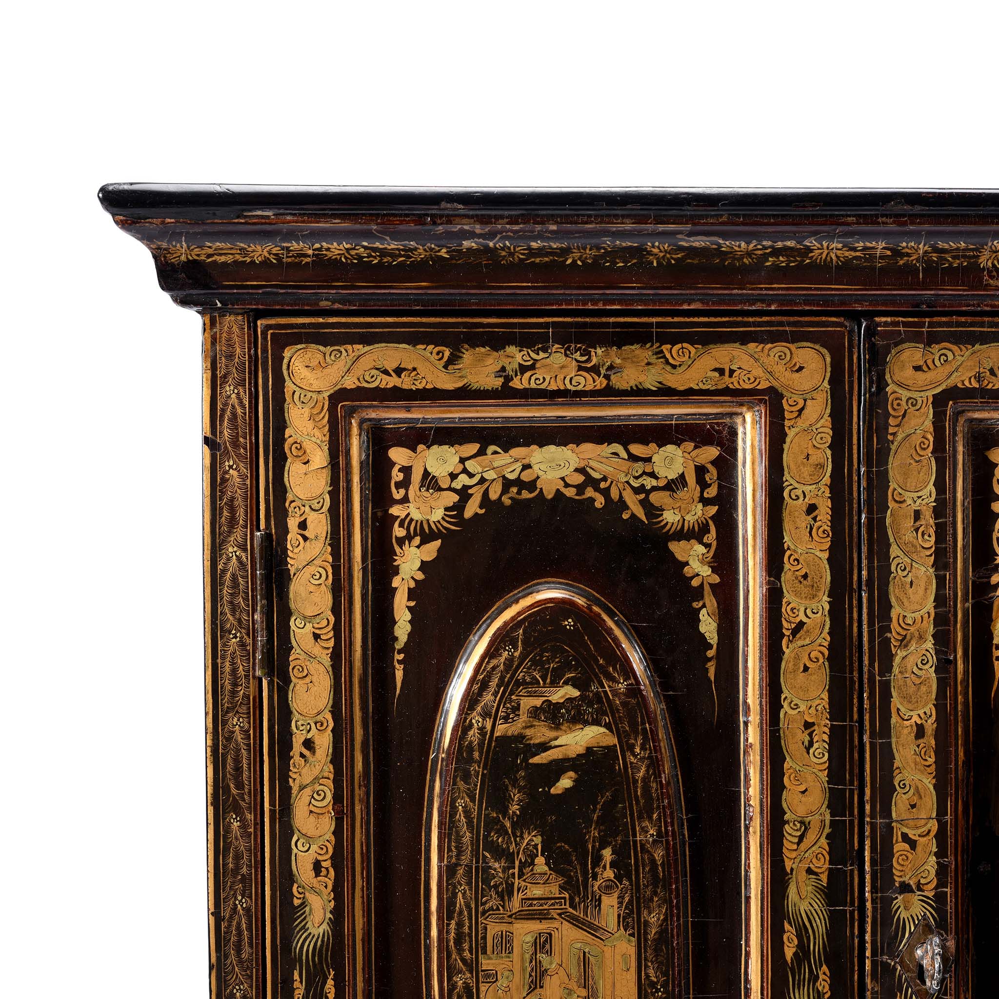 Gilt Black Lacquer Jewellery Cabinet - Early 19thC - Image 2