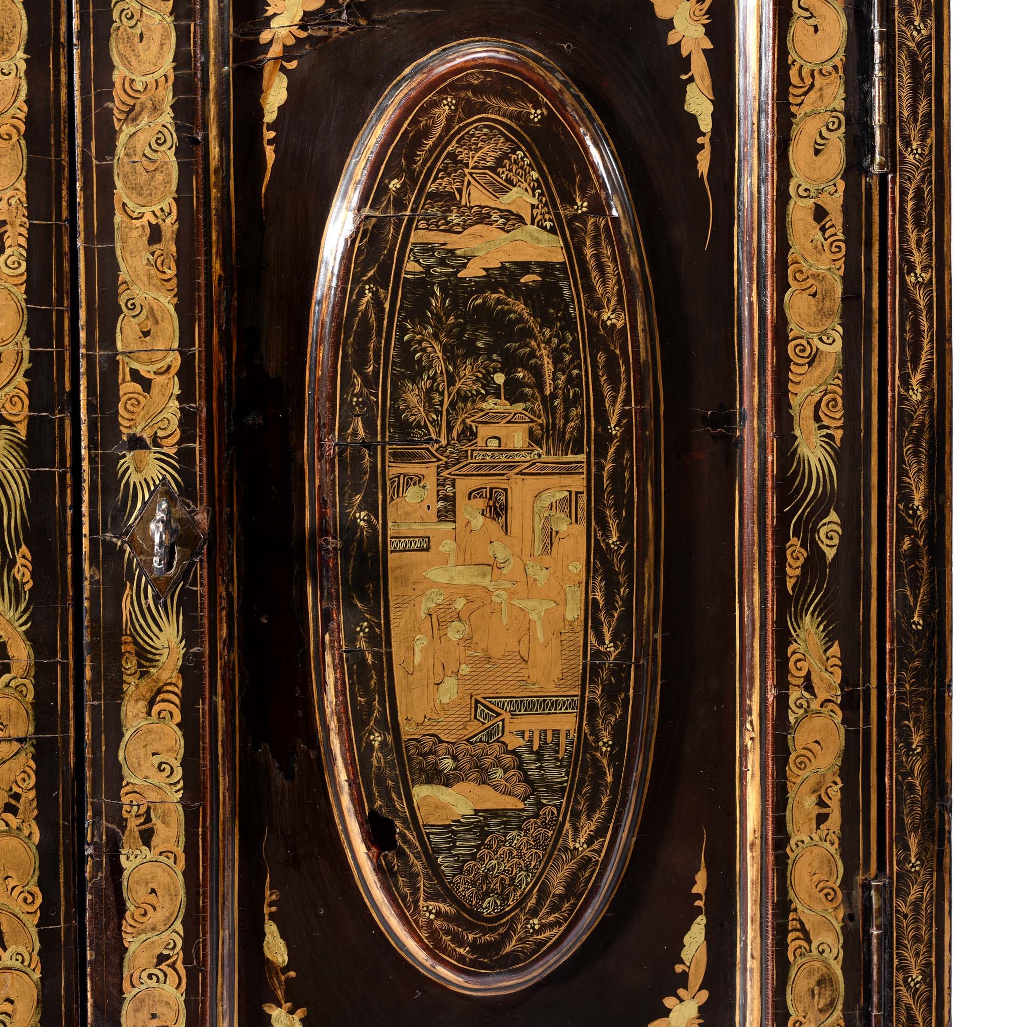 Gilt Black Lacquer Jewellery Cabinet - Early 19thC - Image 4