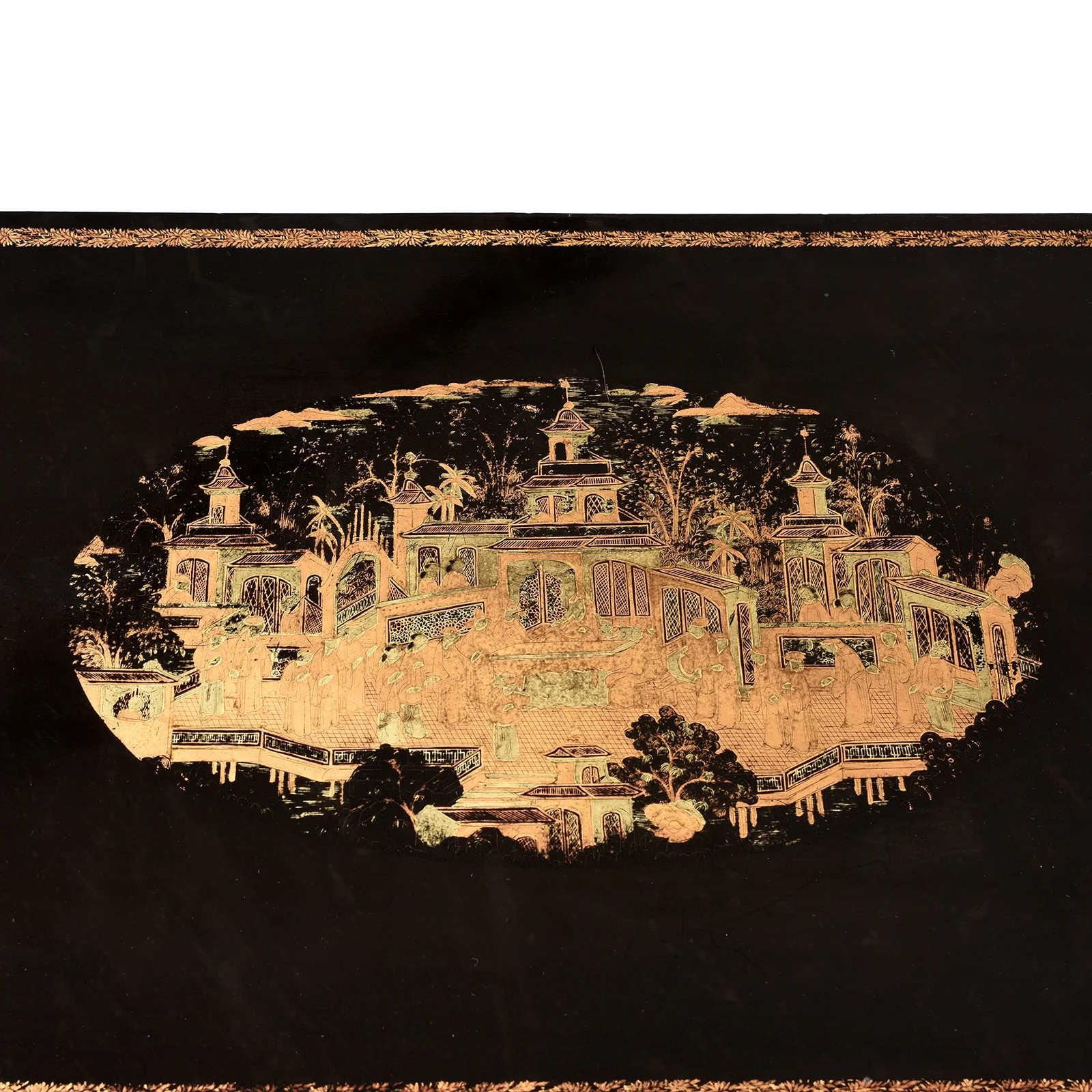Gilt Black Lacquer Chinese Export Jewellery Cabinet - Early 19thC - Image 13