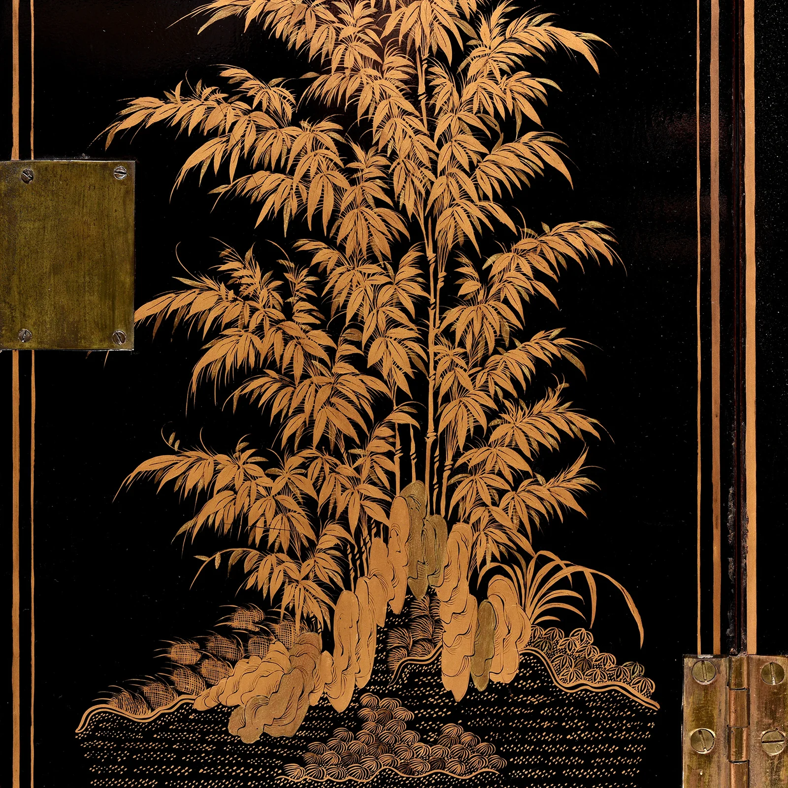 Gilt Black Lacquer Chinese Export Jewellery Cabinet - Early 19thC - Image 8