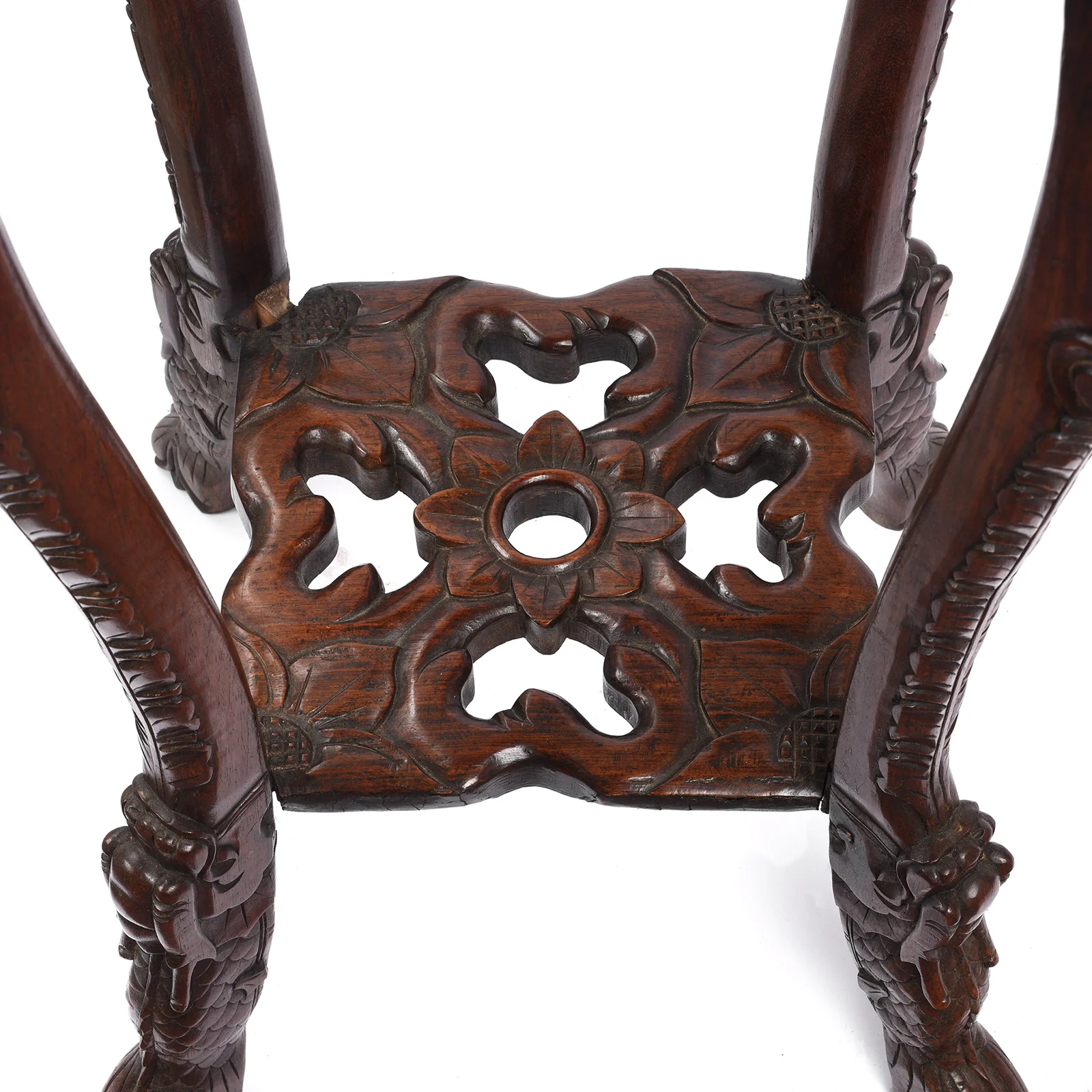 Chinese Hongmu Jardinière Stand With Inset Marble - Late 19th Century - Image 6