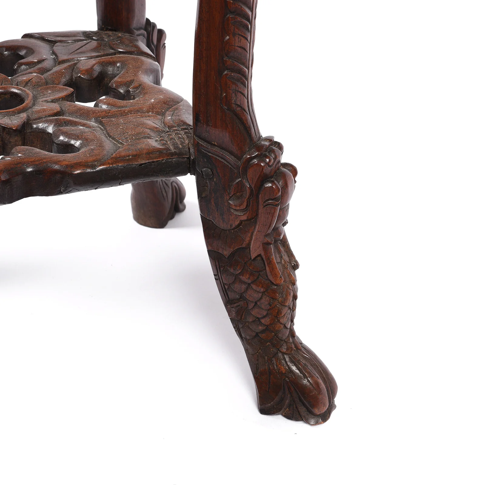 Chinese Hongmu Jardinière Stand With Inset Marble - Late 19th Century - Image 8