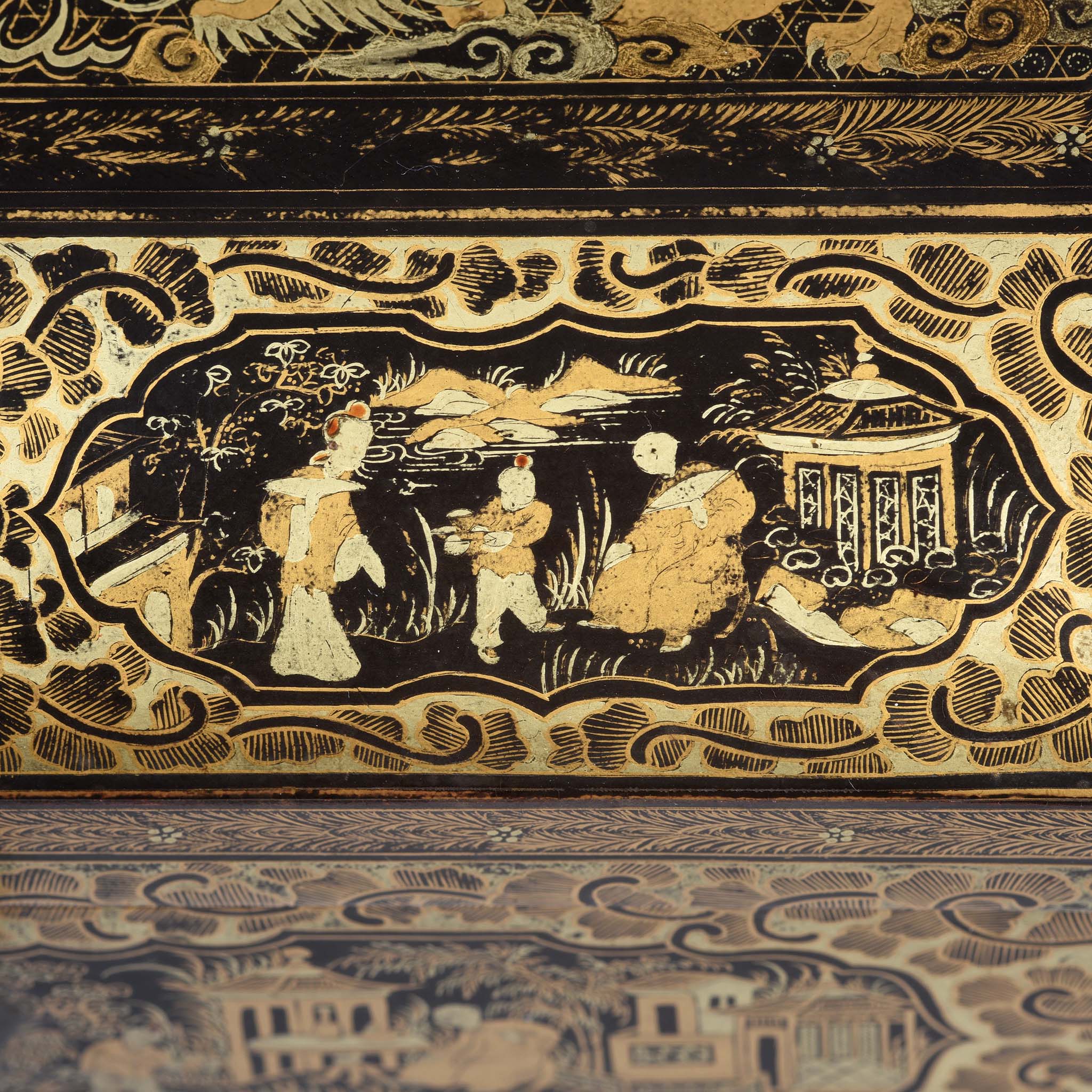 Gilt Black Lacquer Chinese Export Sewing Box - Early 19th Century - Image 16