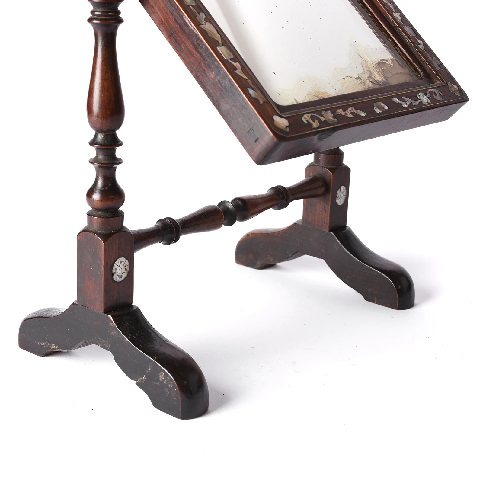 Chinese Mother of Pearl Inlaid Table Mirror - Ca 1890 - Image 5