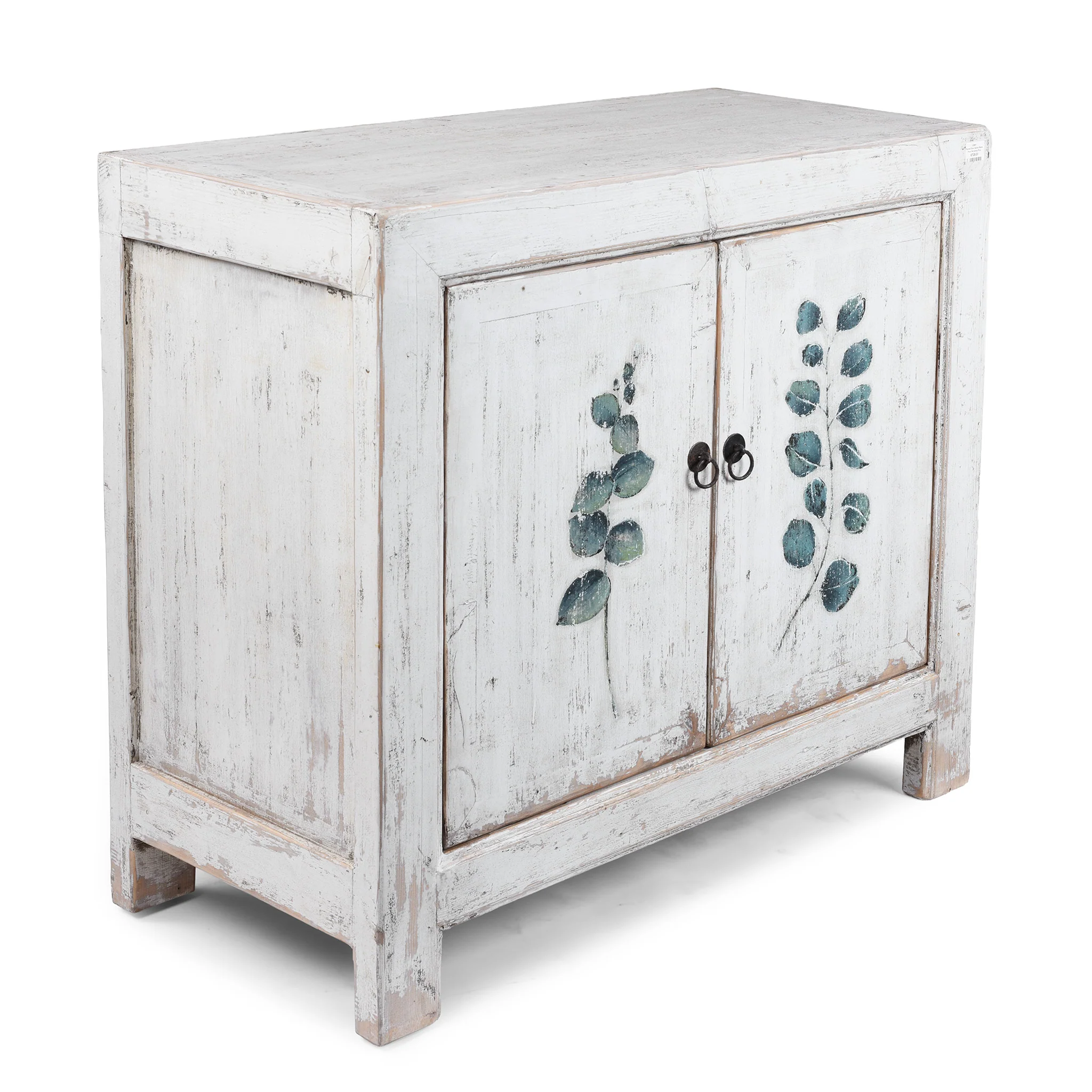 Chinese Painted 2 Door Side Cabinet Made From Reclaimed Pine - Image 2