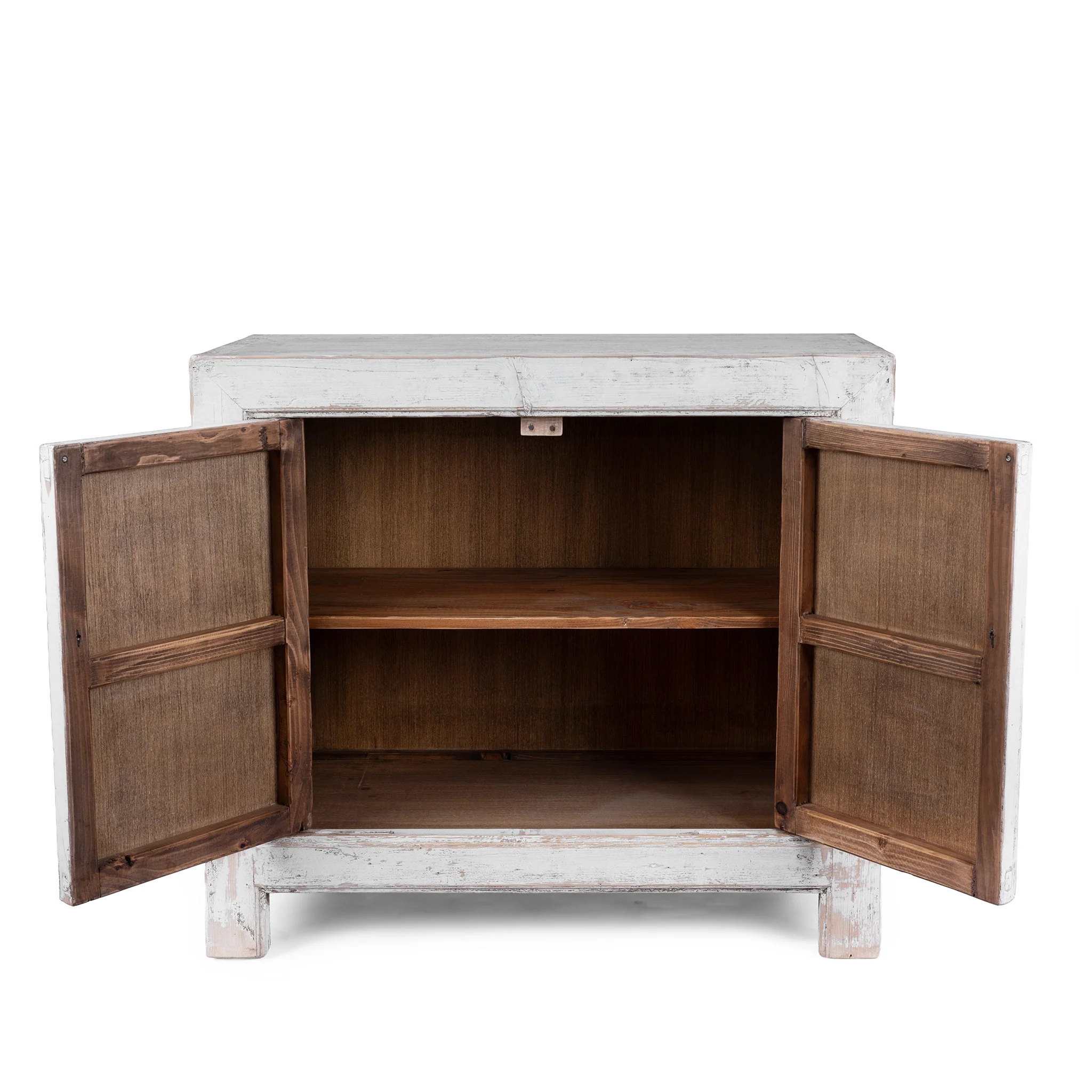 Chinese Painted 2 Door Side Cabinet Made From Reclaimed Pine - Image 3