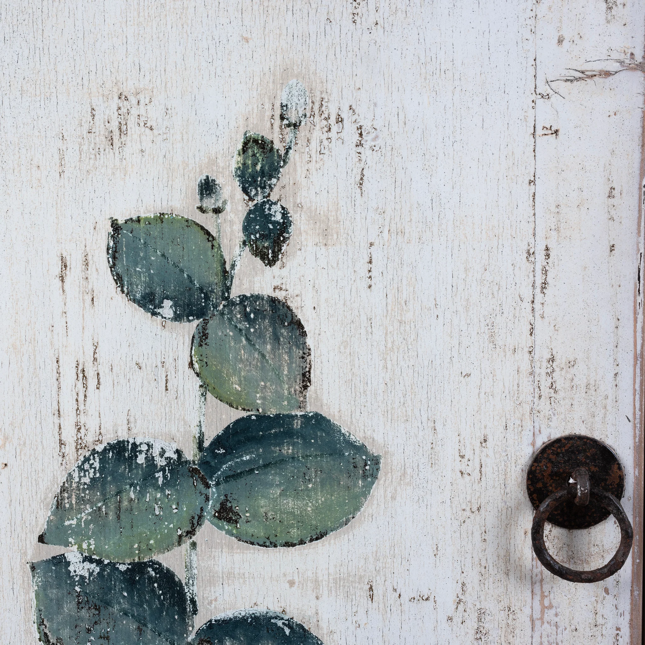 Chinese Painted 2 Door Side Cabinet Made From Reclaimed Pine - Image 5