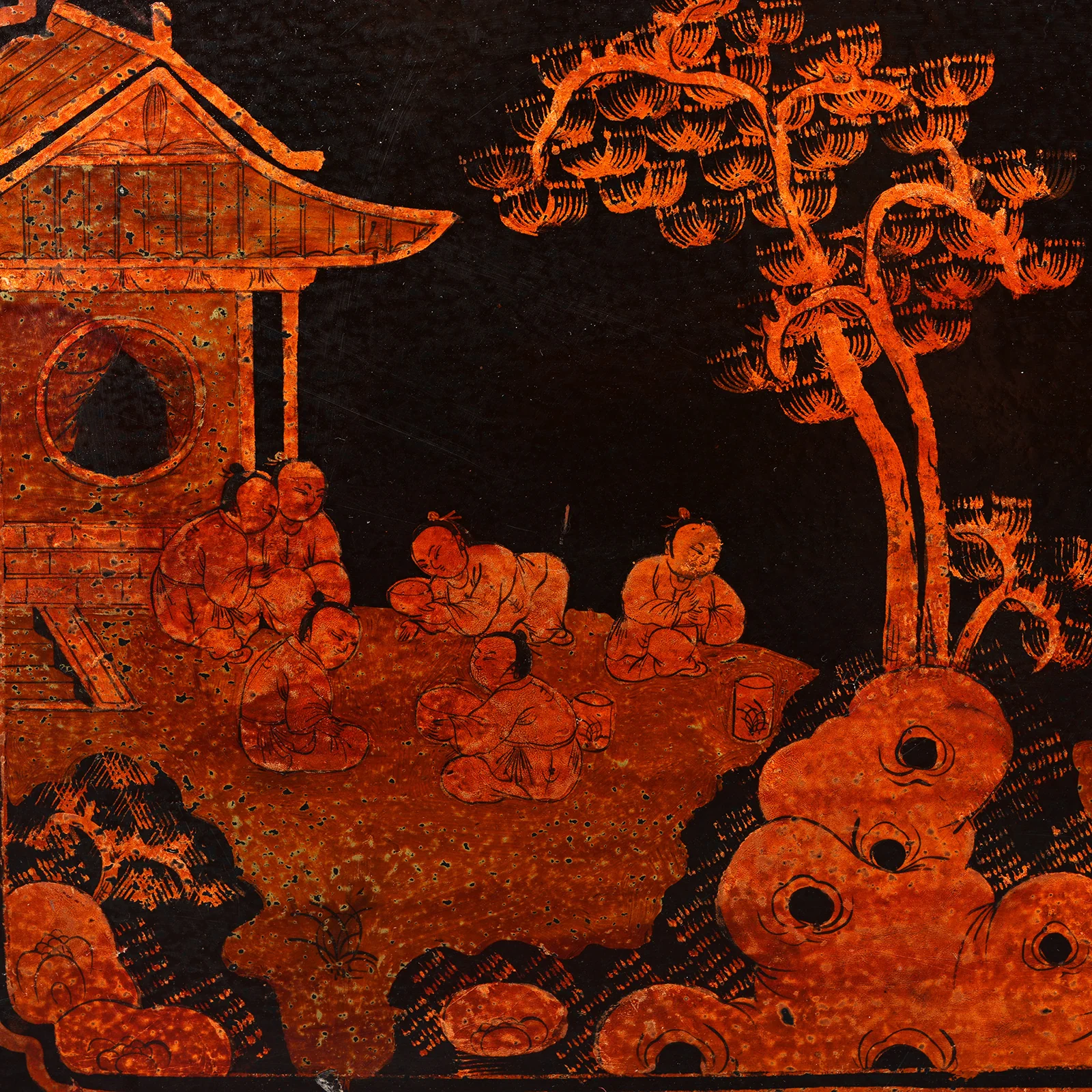 Chinese Painted Lacquer Box - Ca 1930 - Image 12