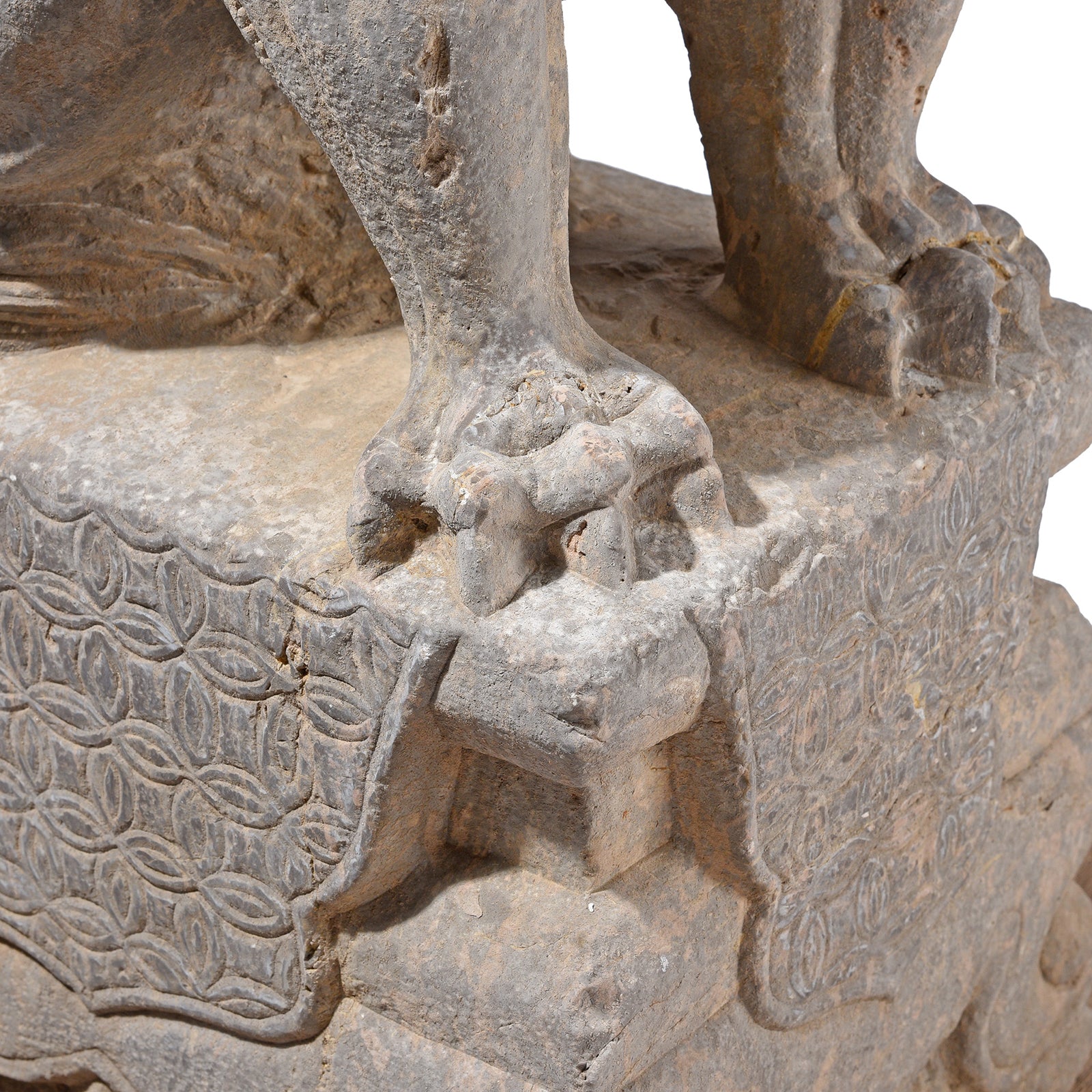 Pair Of Carved Stone Guardian Lions - Image 5