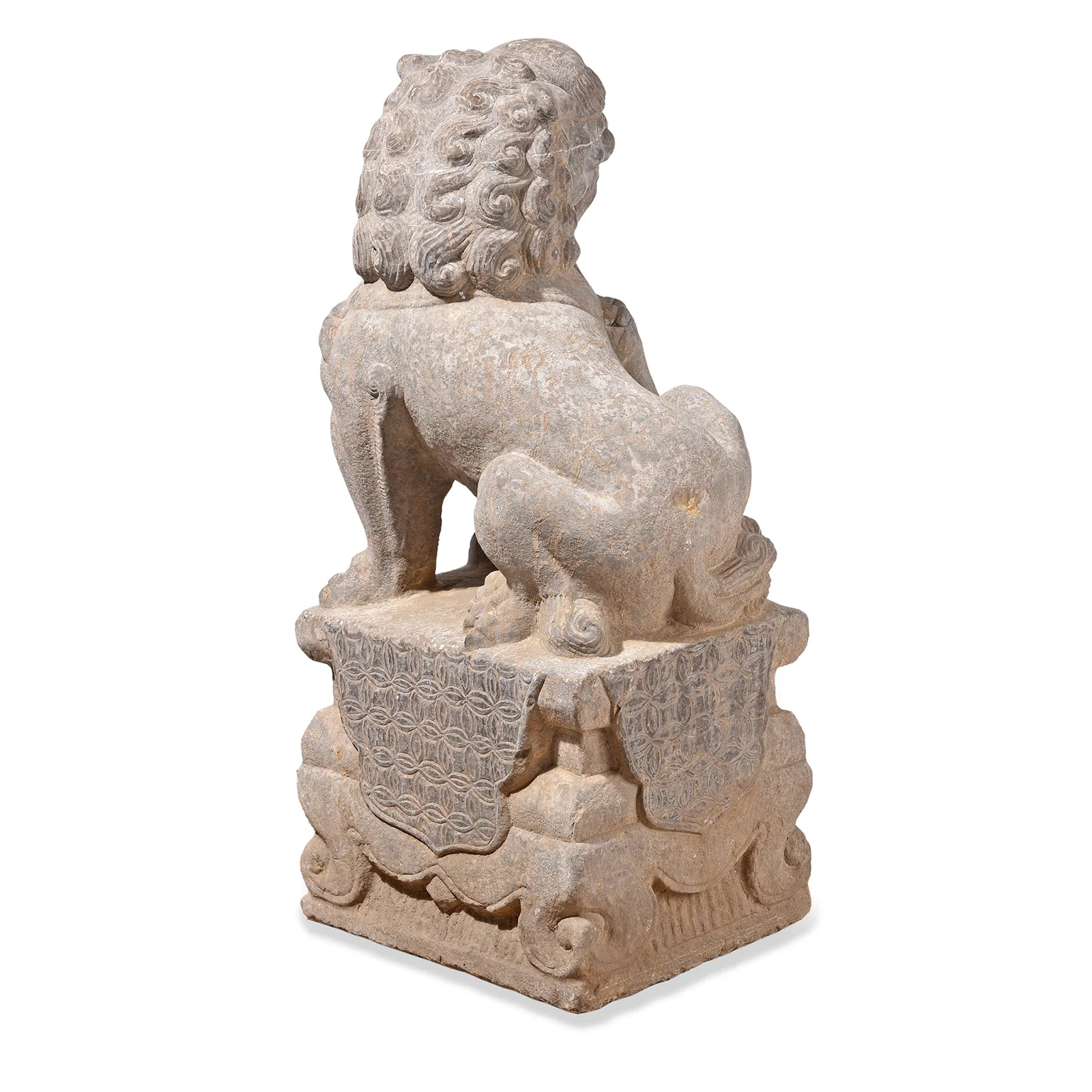 Pair Of Carved Stone Guardian Lions - Image 6