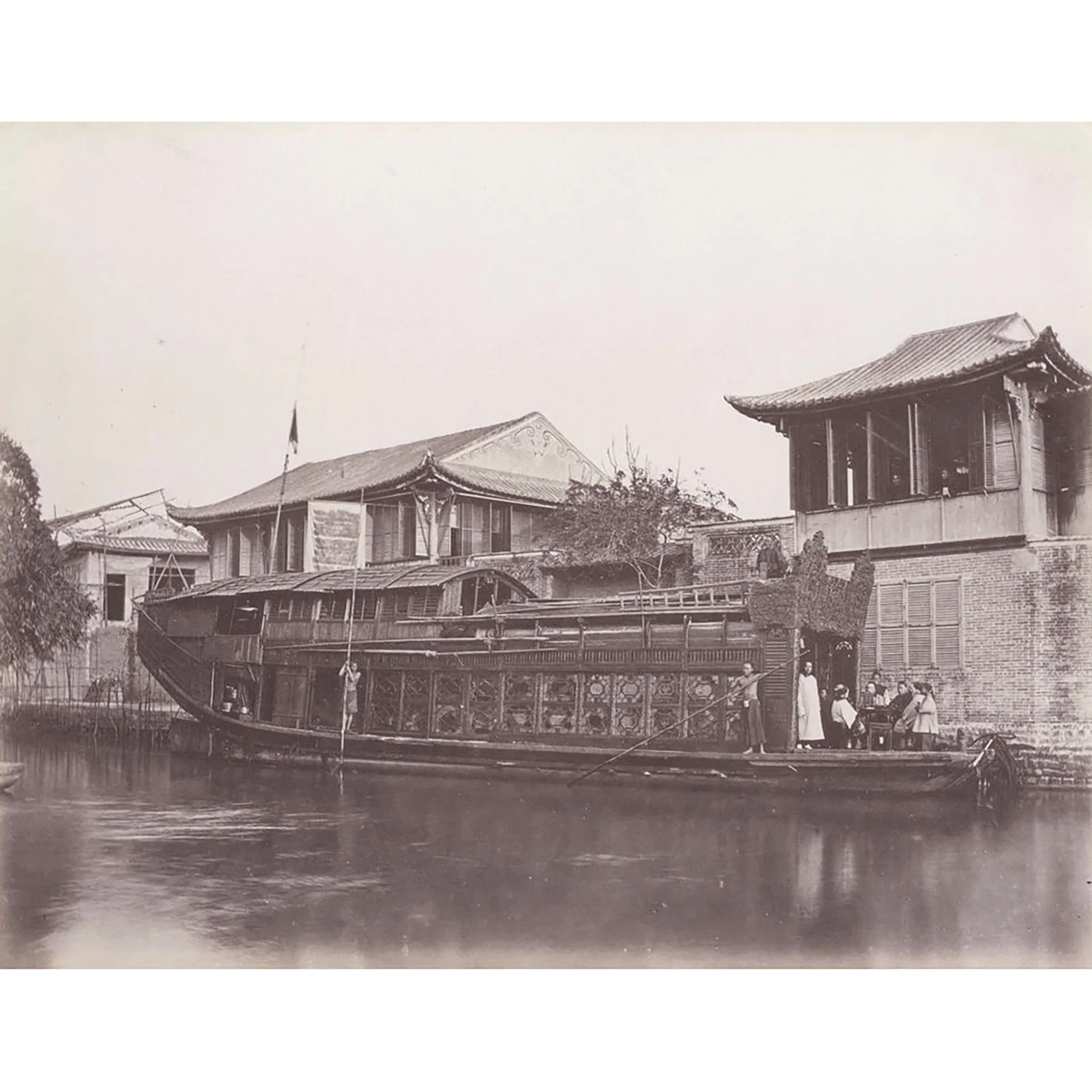 Framed Chinese Pith Painting of a Flower Boat - Late 19thC - Image 5