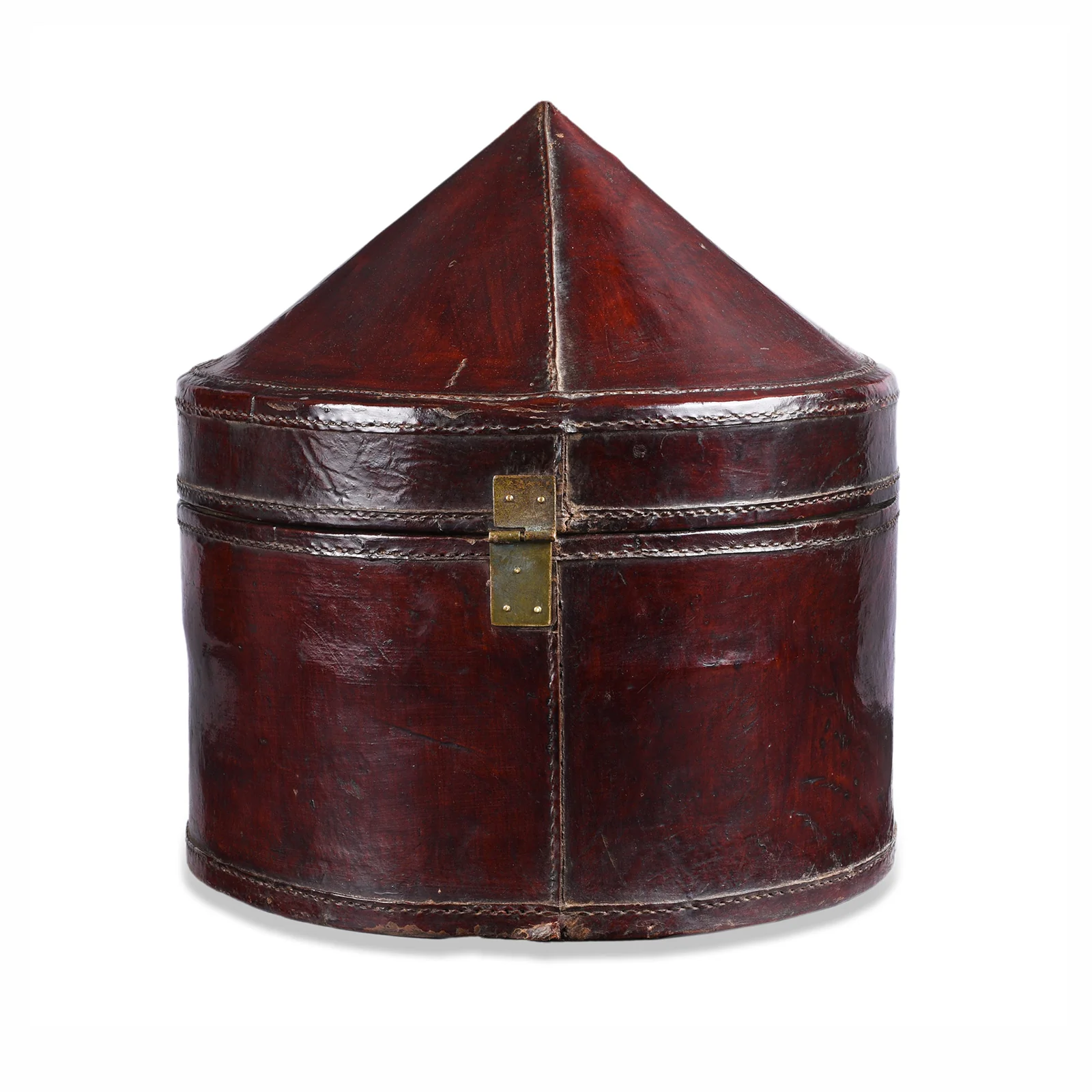 Pointed Leather Hat Box From Shanghai - 19th Century - Image 4