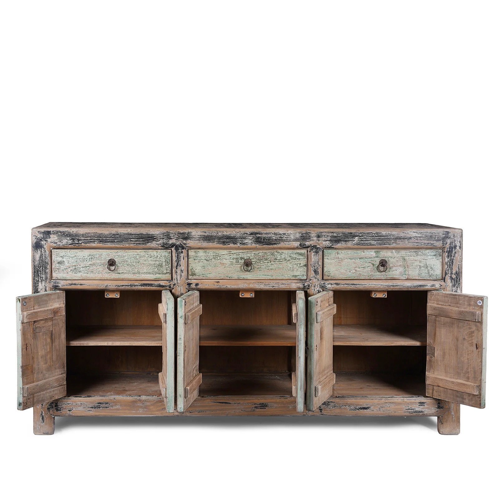 Green & Black Painted Sideboard - Old Pine - Image 4