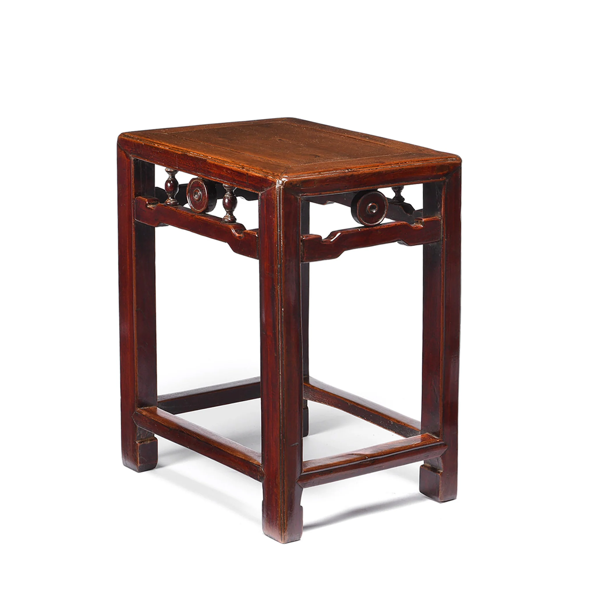 Chinese Red Elm Side Table From Jiangsu Province - 19thC