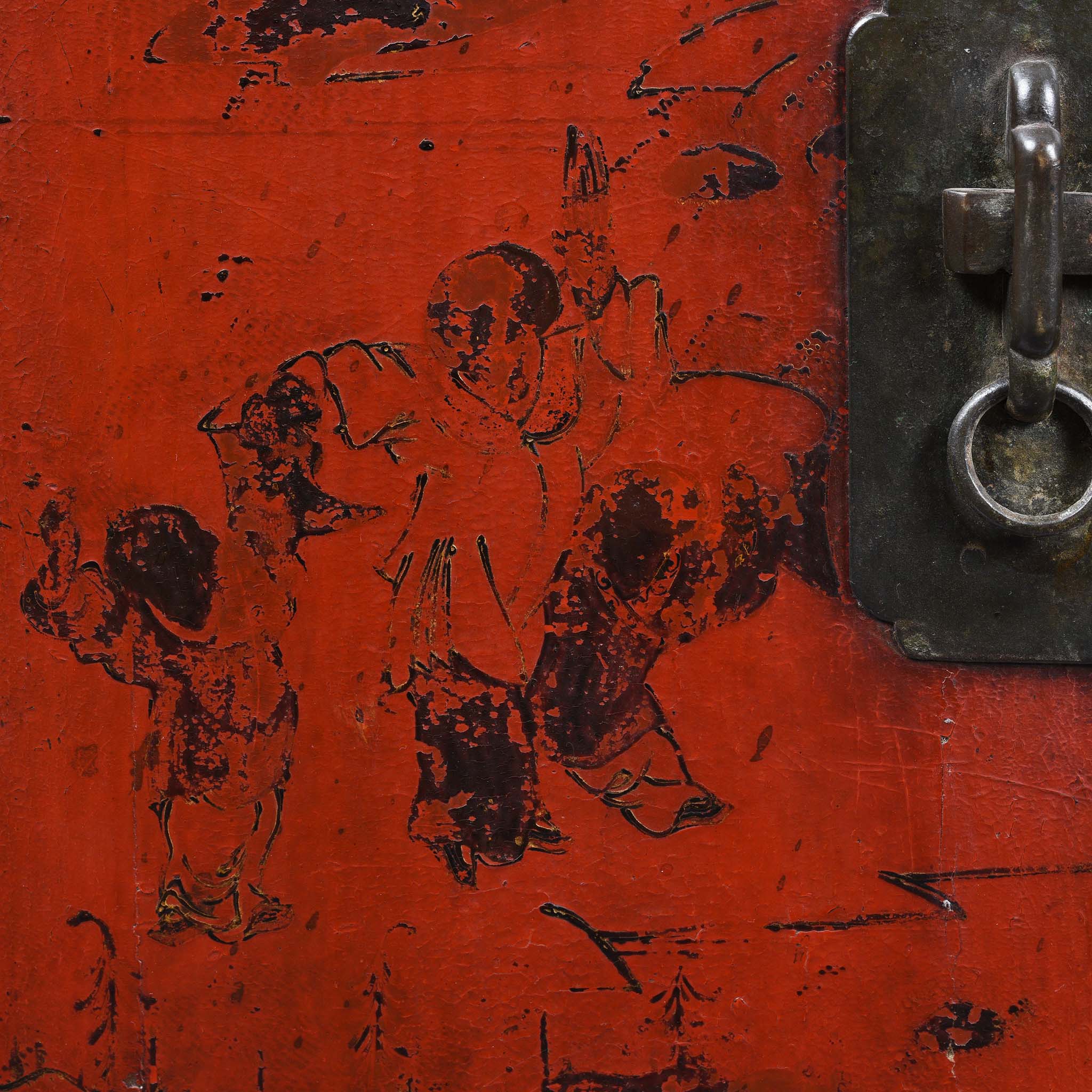 Chinese Red Lacquer Bedside Cabinet - 19thC - Image 7