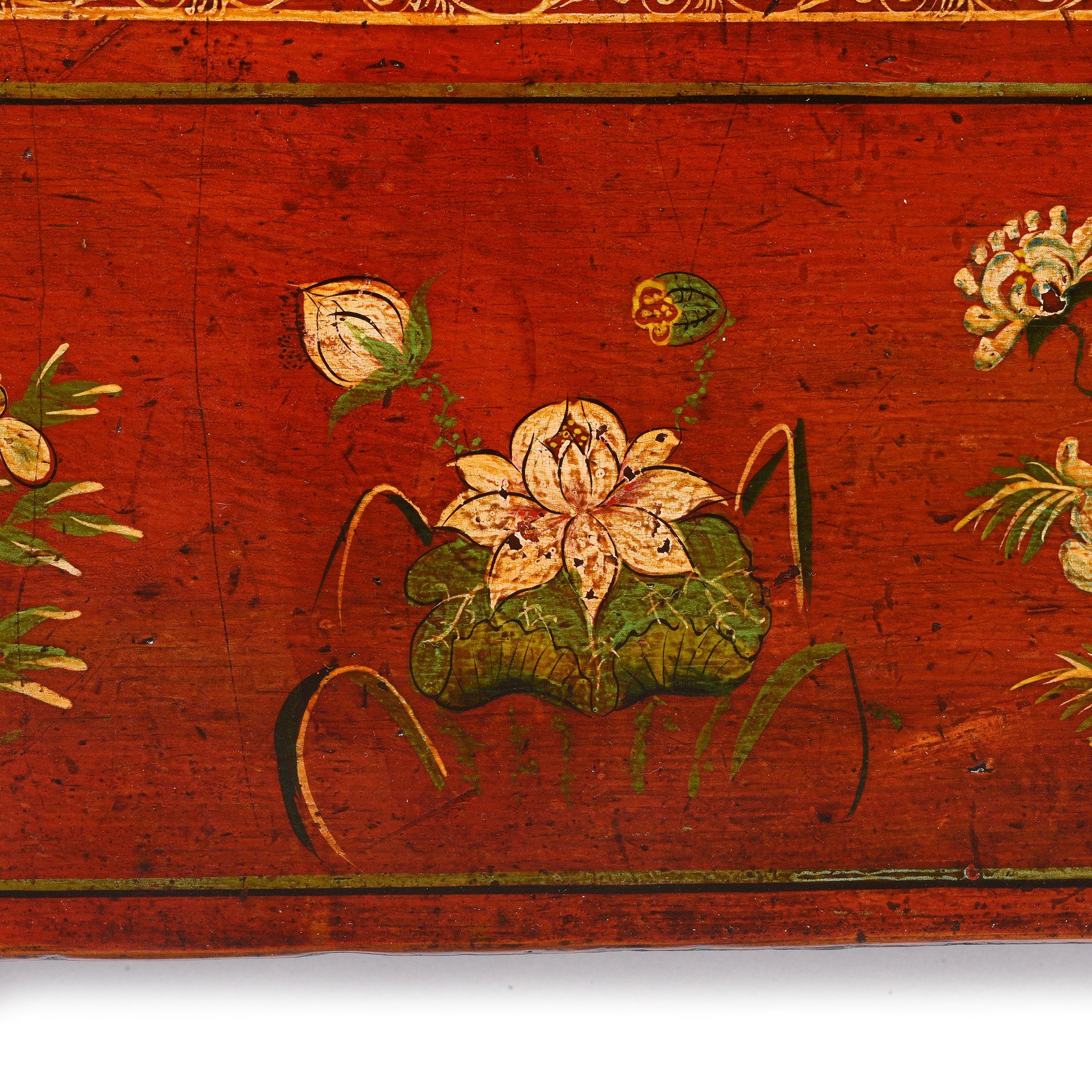 Red Lacquer Chinese Sideboard From Dongbei - Ca 1920 - Image 5