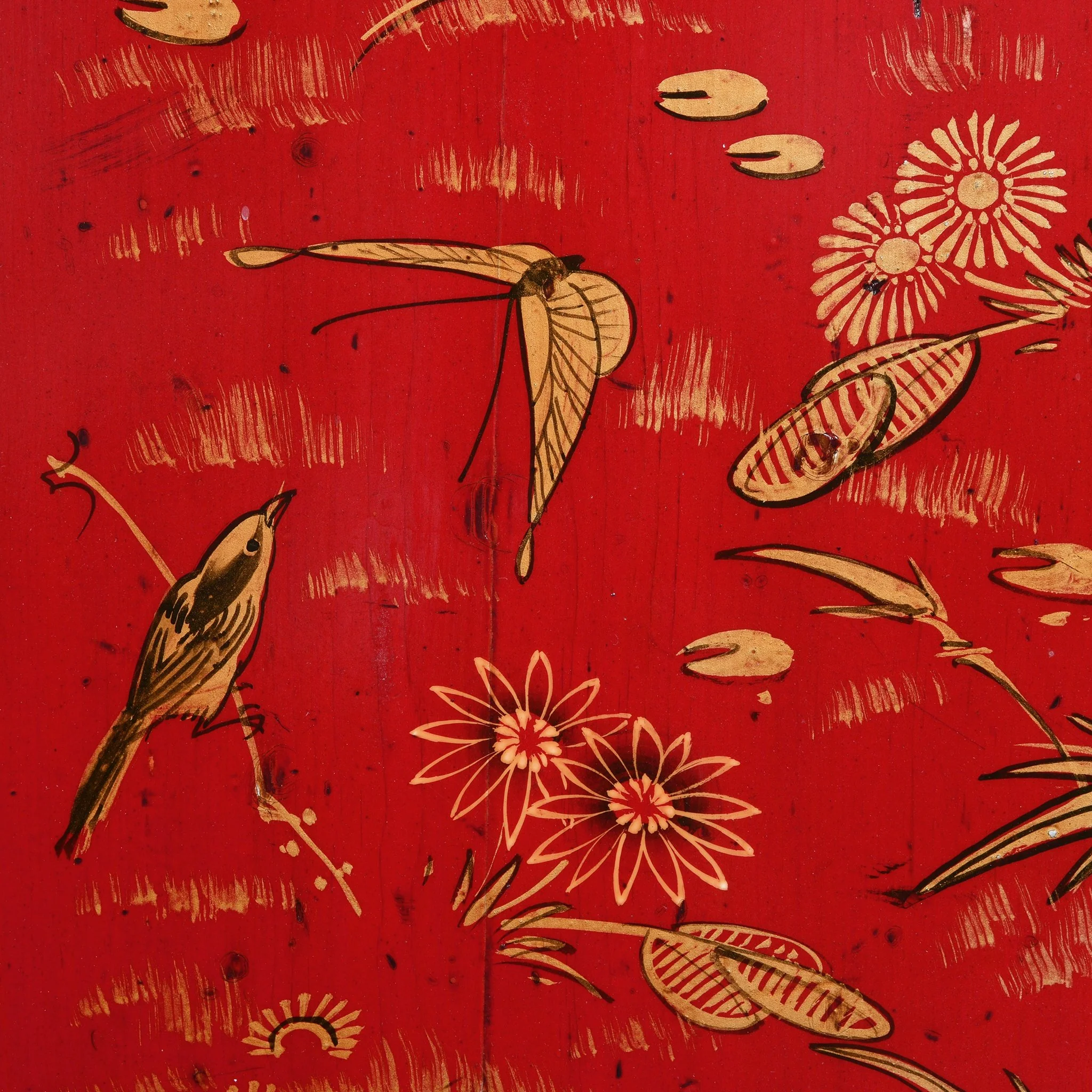 Red Lacquer Chinese Sideboard From Dongbei - Ca 1920 - Image 8