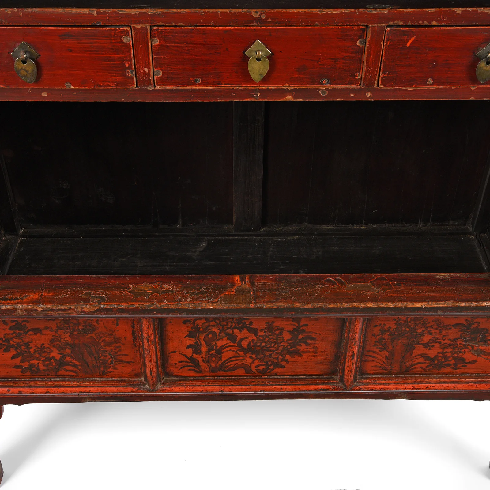 Red Lacquer Chilong Dragon Wedding Cabinet -19th Century - Image 14