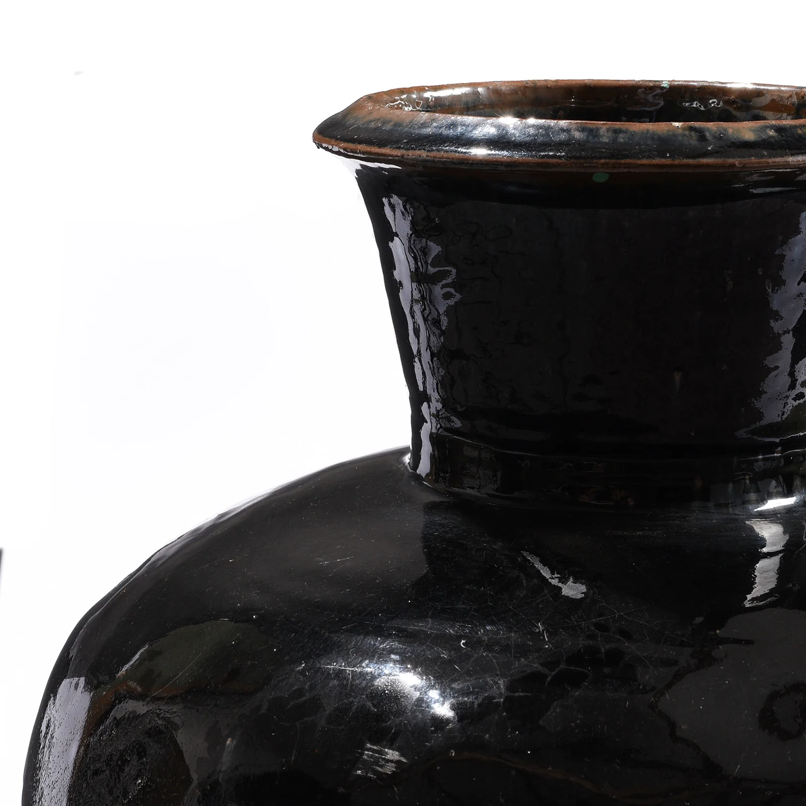 Black Glaze Chinese Storage Jar From Shanxi - 19th Century - Image 3