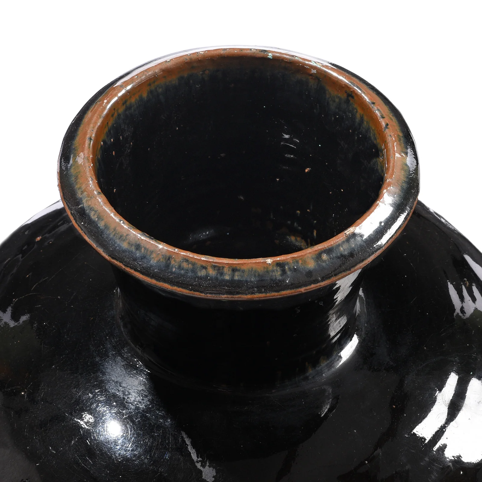Black Glaze Chinese Storage Jar From Shanxi - 19th Century - Image 4
