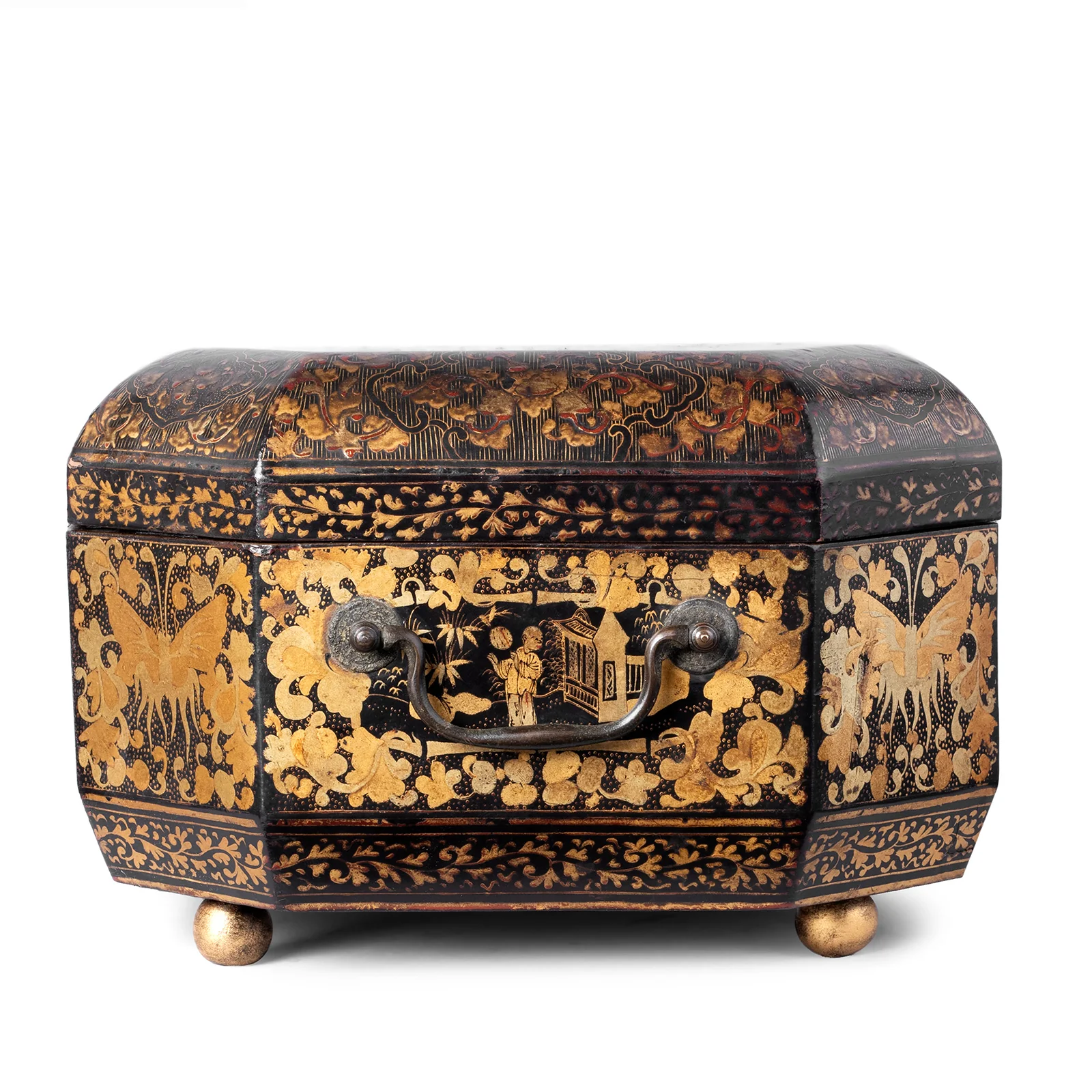 Canton Export Black Lacquer Sewing Box - Qing Dynasty - Image 12