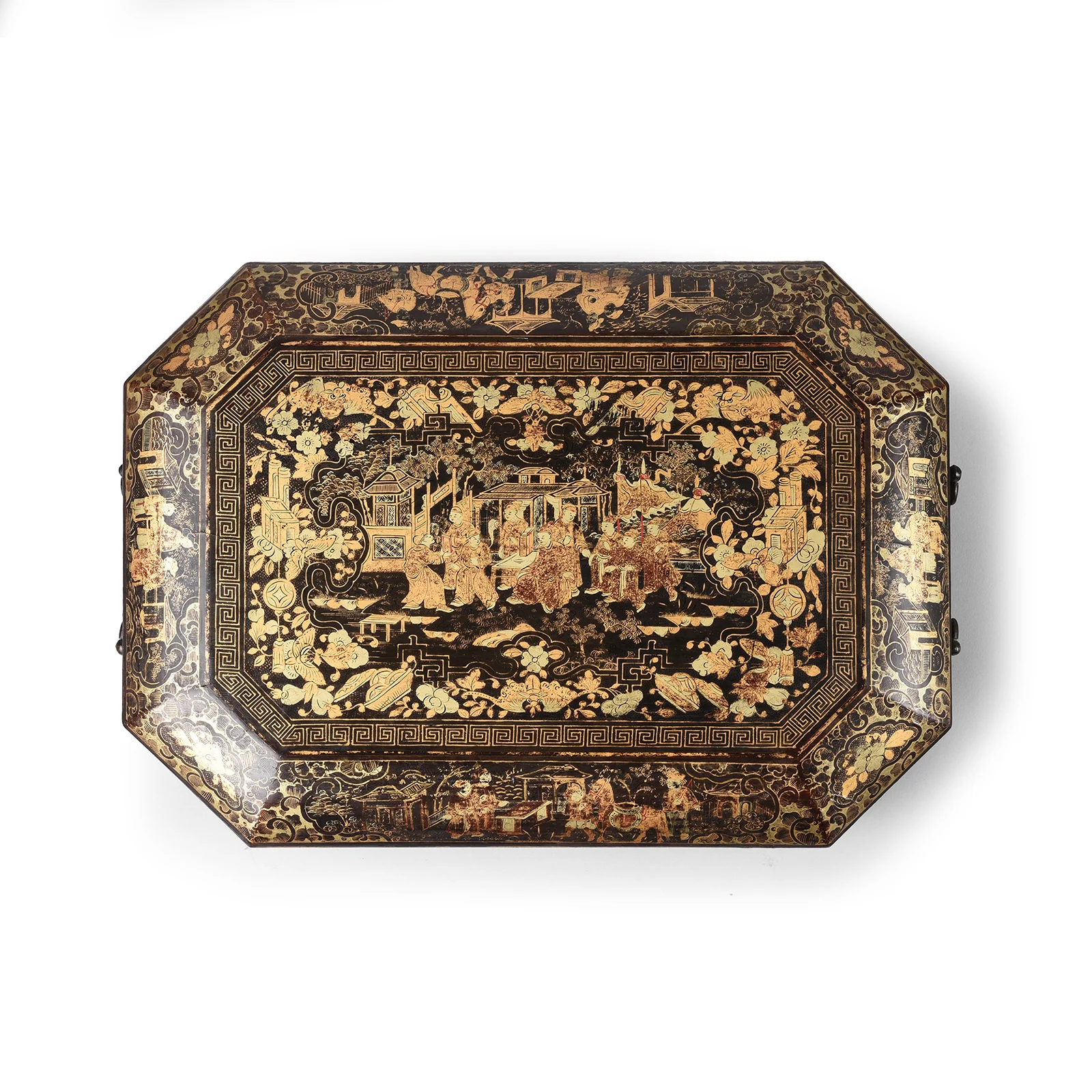 Gilt Black Lacquer Chinese Export Sewing Box - Early 19th Century - Image 5