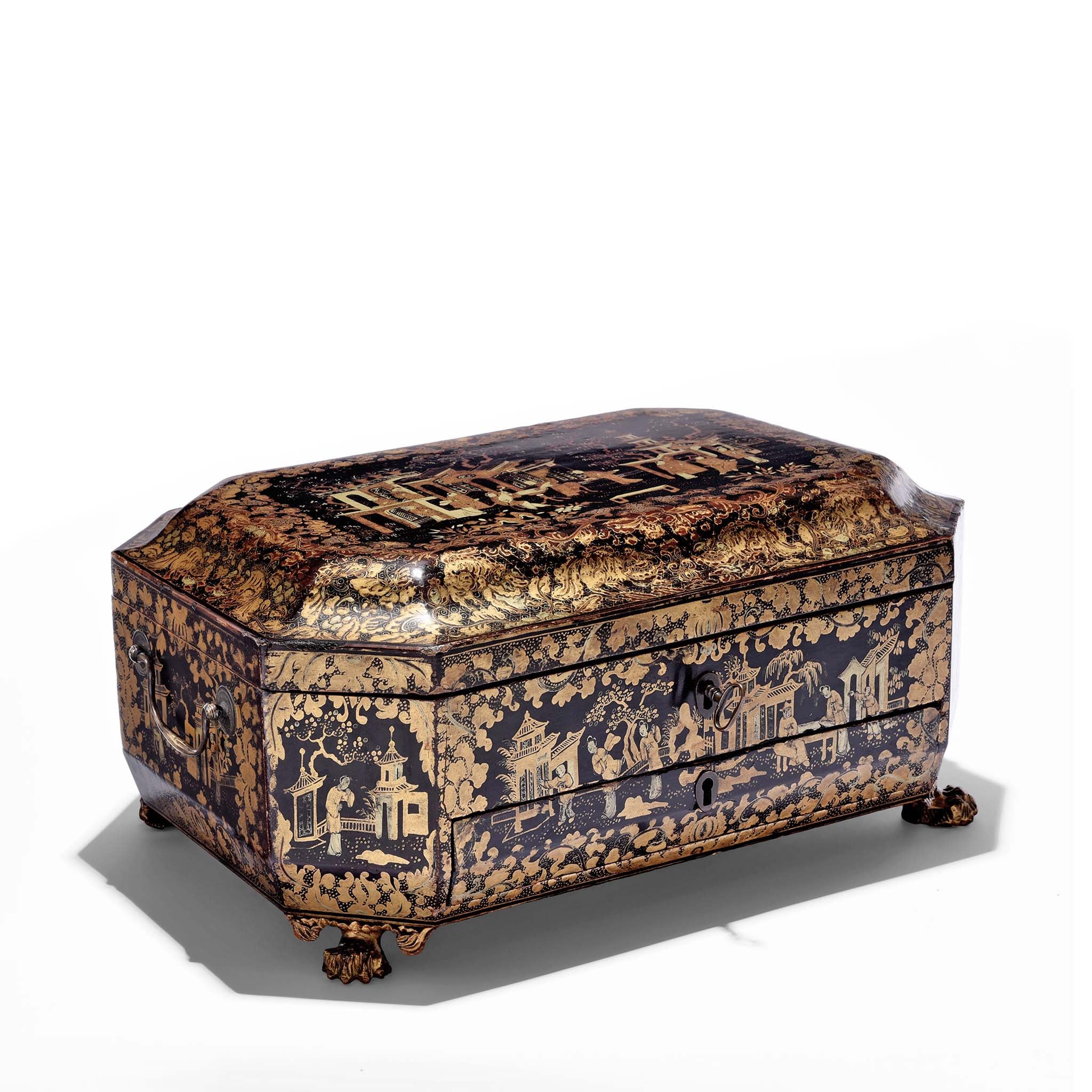 Chinese Export Lacquer Sewing Box - Qing Dynasty Early 19thC - Image 4