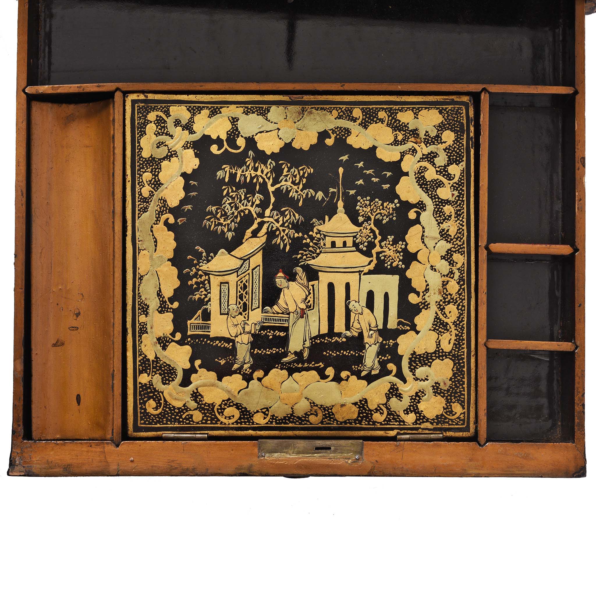 Chinese Export Lacquer Sewing Box - Qing Dynasty Early 19thC - Image 9