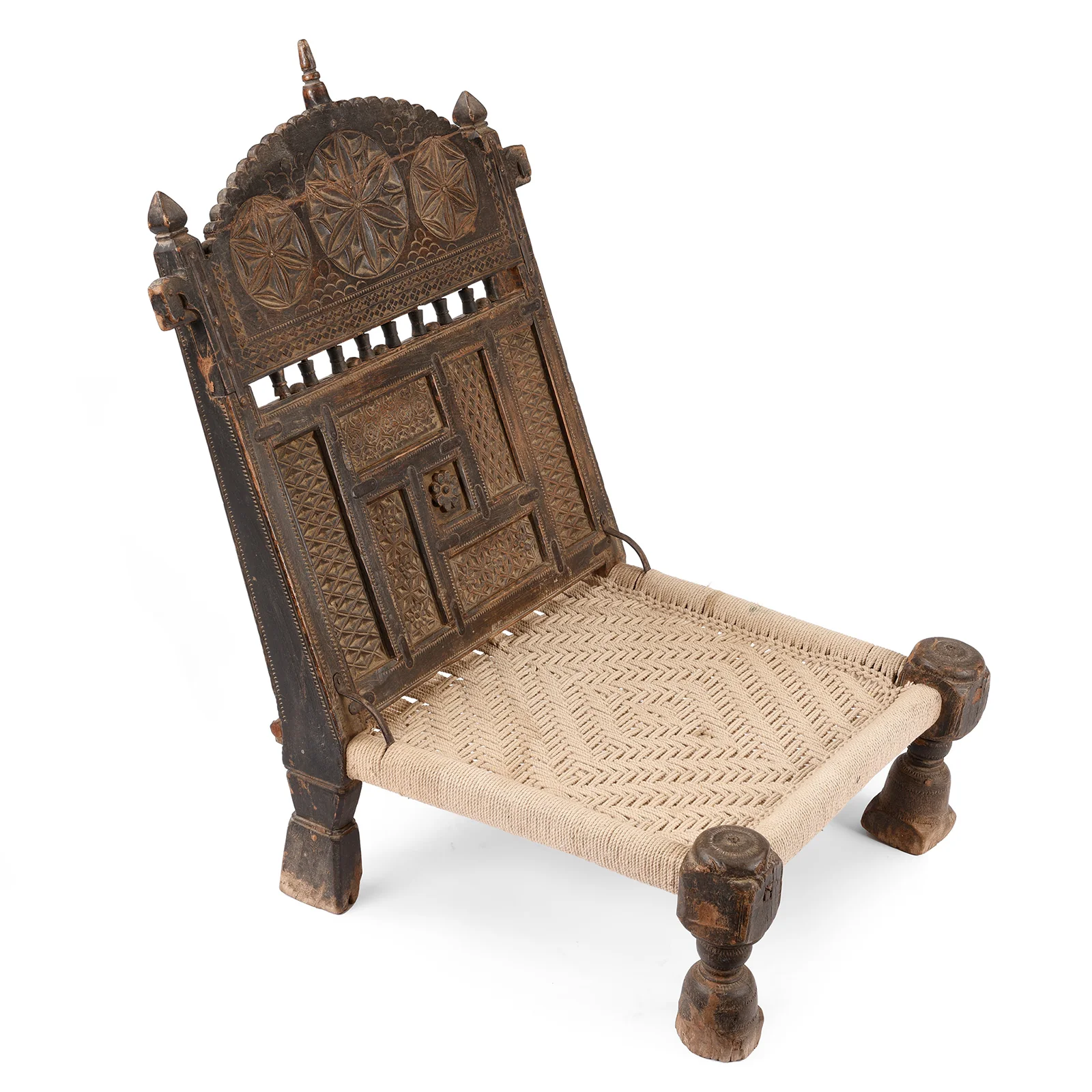 Indian Pidha Dowry Chair From Shekhawati - 19th Century
