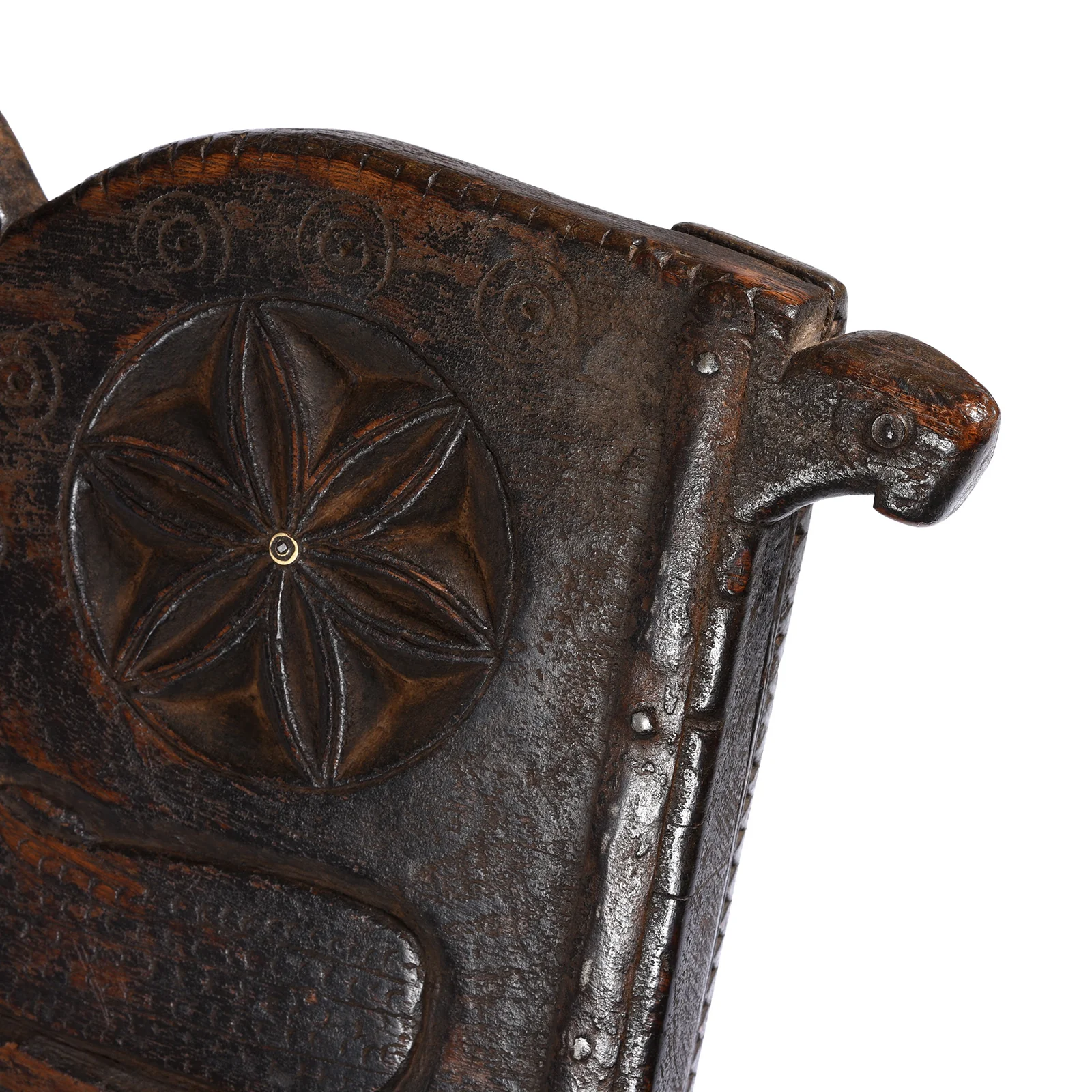 Chip Carved Low Pidha Chair From Shekhawati - 19th Century - Image 4