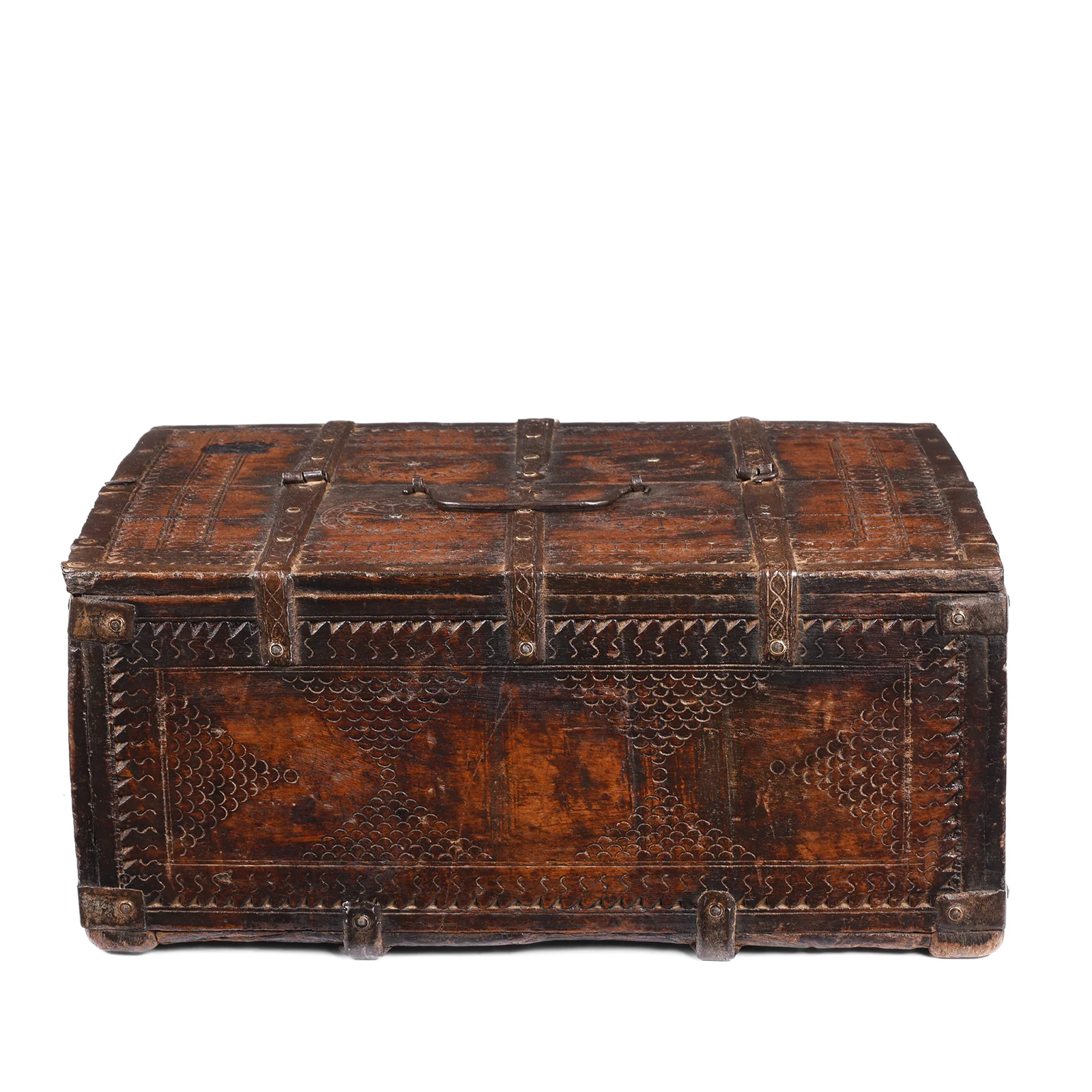 Chip Carved Merchants Box From Rajasthan - 19th Century - Image 9