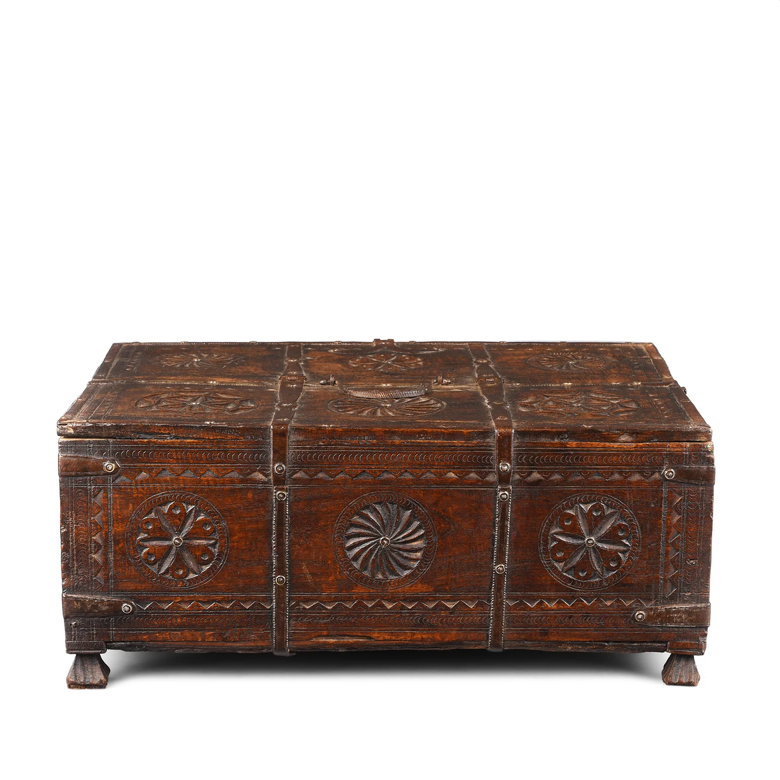 Chip Carved Merchants Box From Rajasthan - 19th Century - Image 5