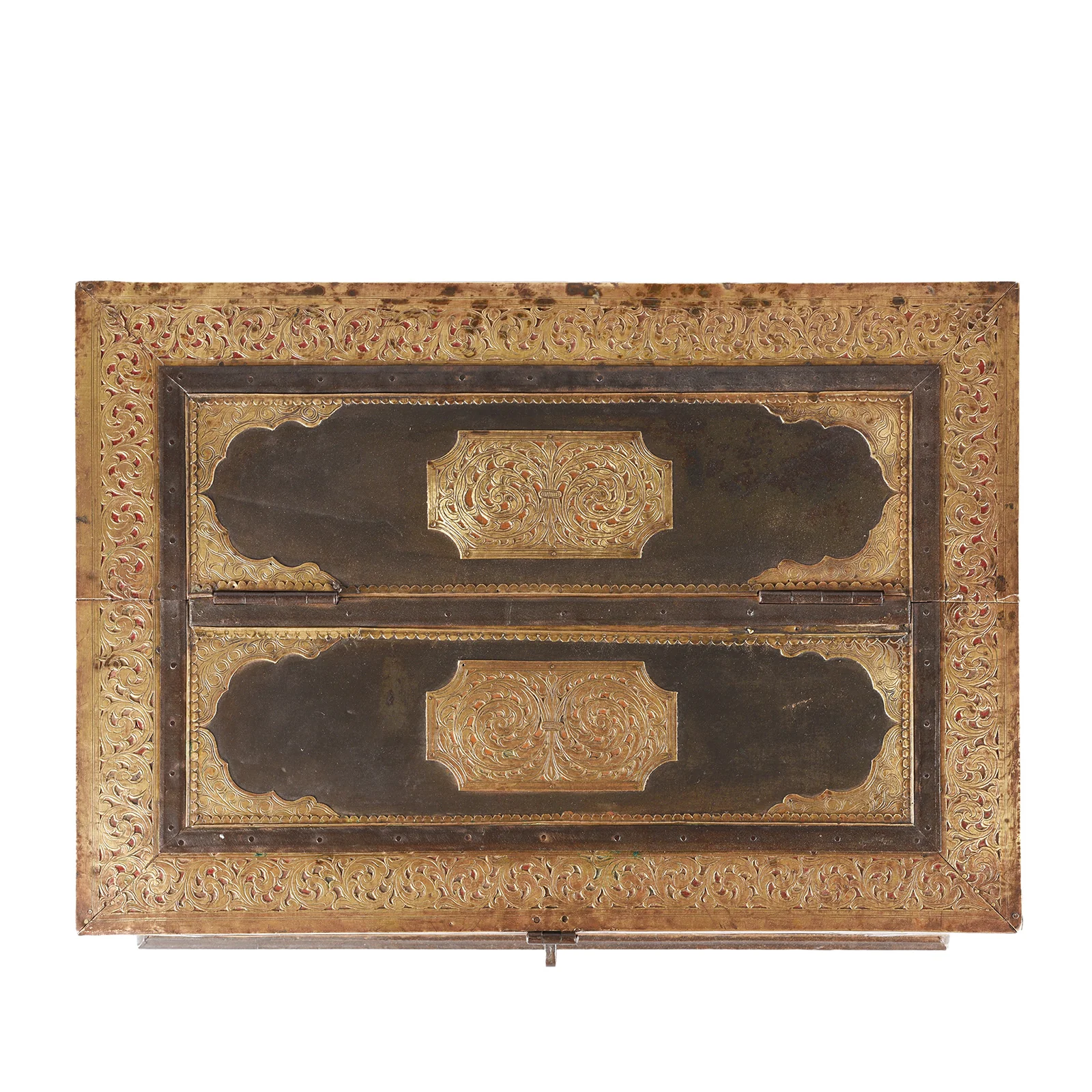 Brass & Iron Trousseau Box From Shekhawati - 19th Century - Image 5