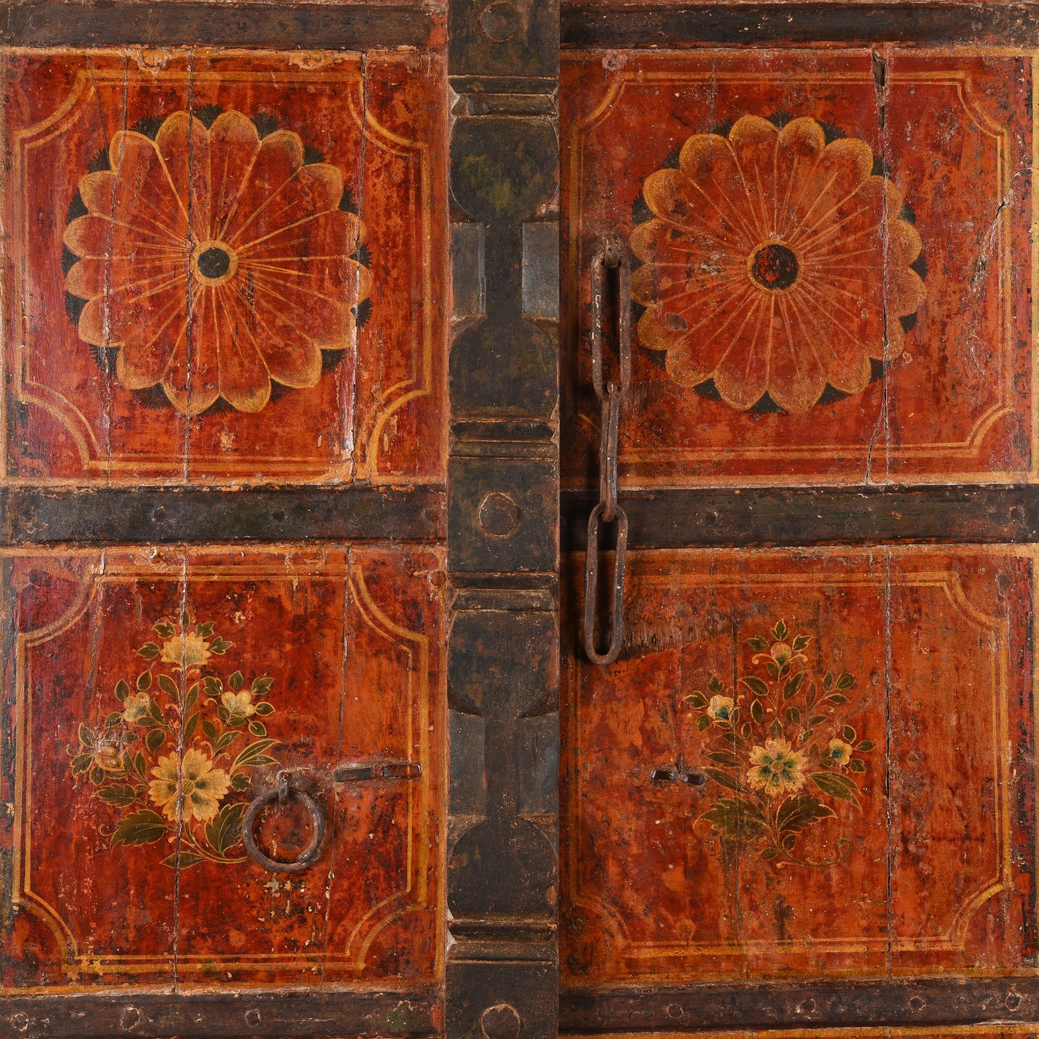 Painted Indian Door From Rajasthan - Mid 18thC - Image 4