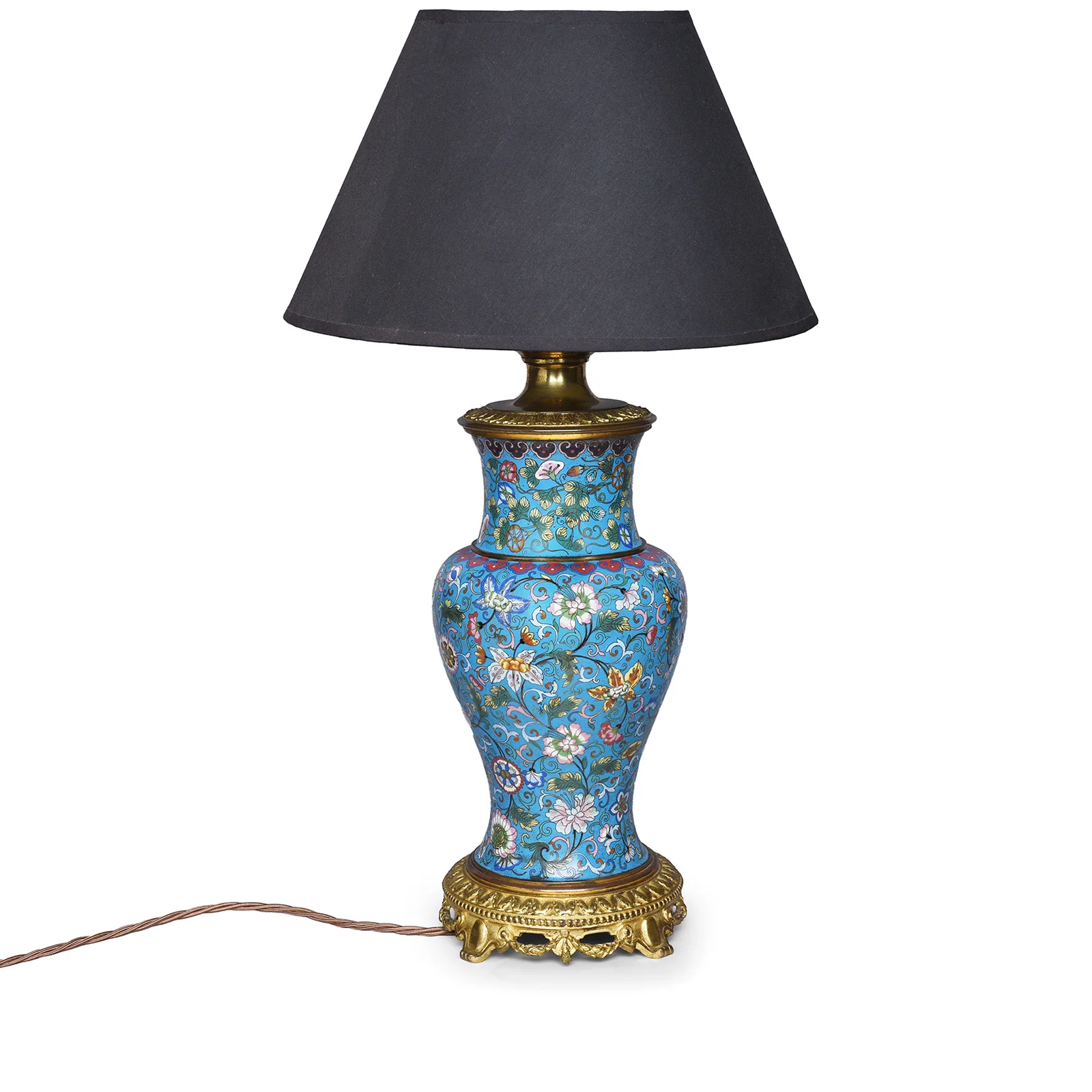 Cloisonne Baluster Vase Lamp - Late Qing Dynasty - Image 2