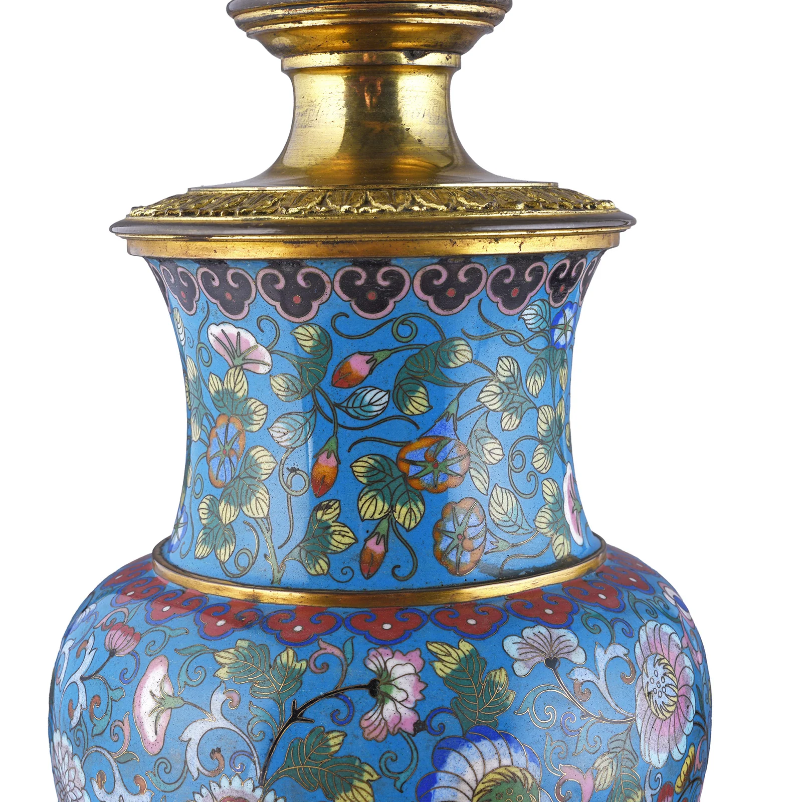 Cloisonne Baluster Vase Lamp - Late Qing Dynasty - Image 6