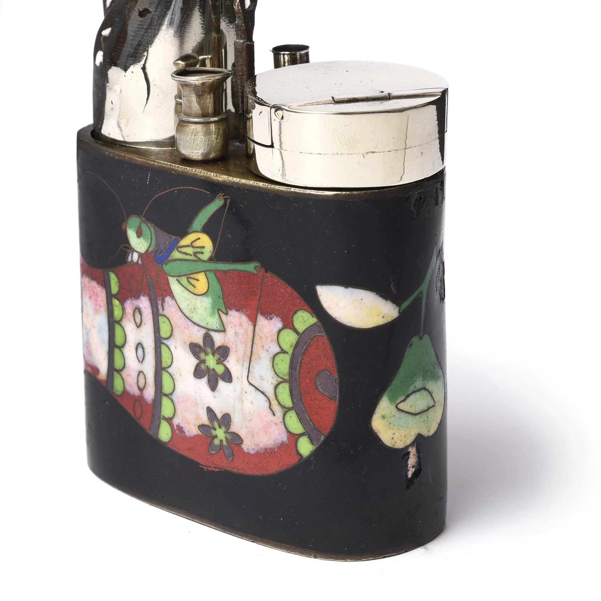 Cloisonne & Paktong Chinese Water Pipe - Ca 1900 - Image 5