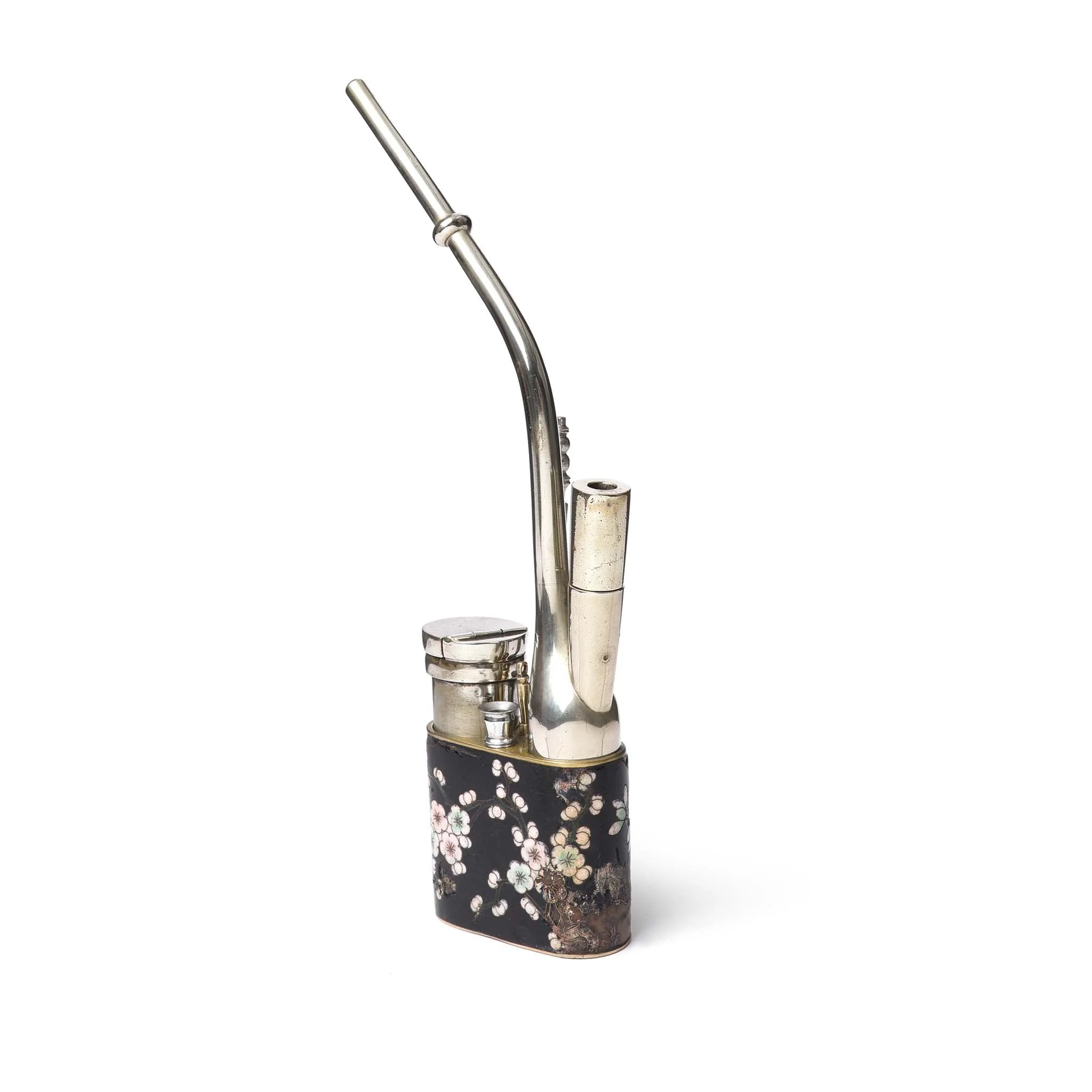 Cloisonne & Paktong Chinese Water Pipe - Ca 1900 - Image 2
