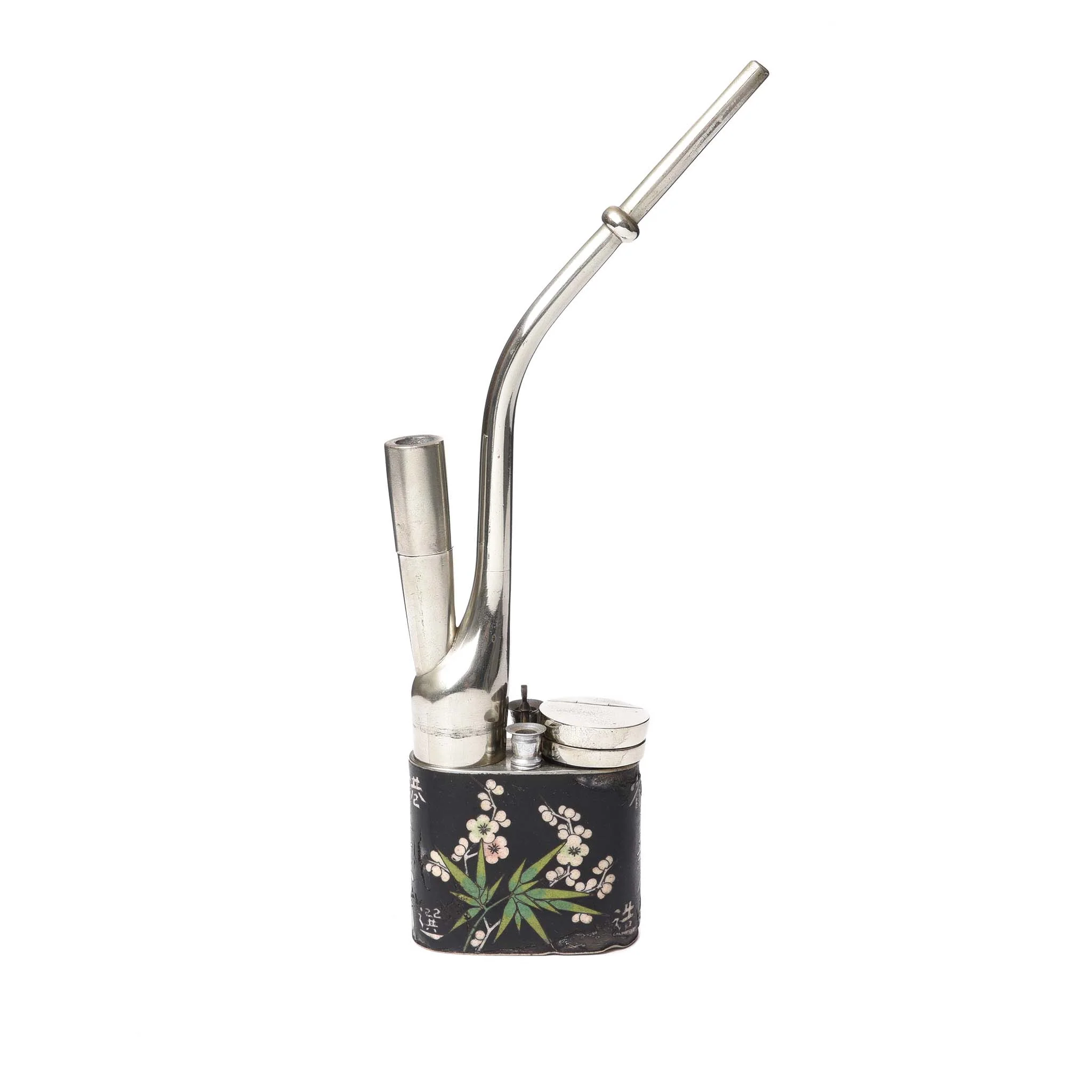 Cloisonne & Paktong Chinese Water Pipe - Ca 1900 - Image 3