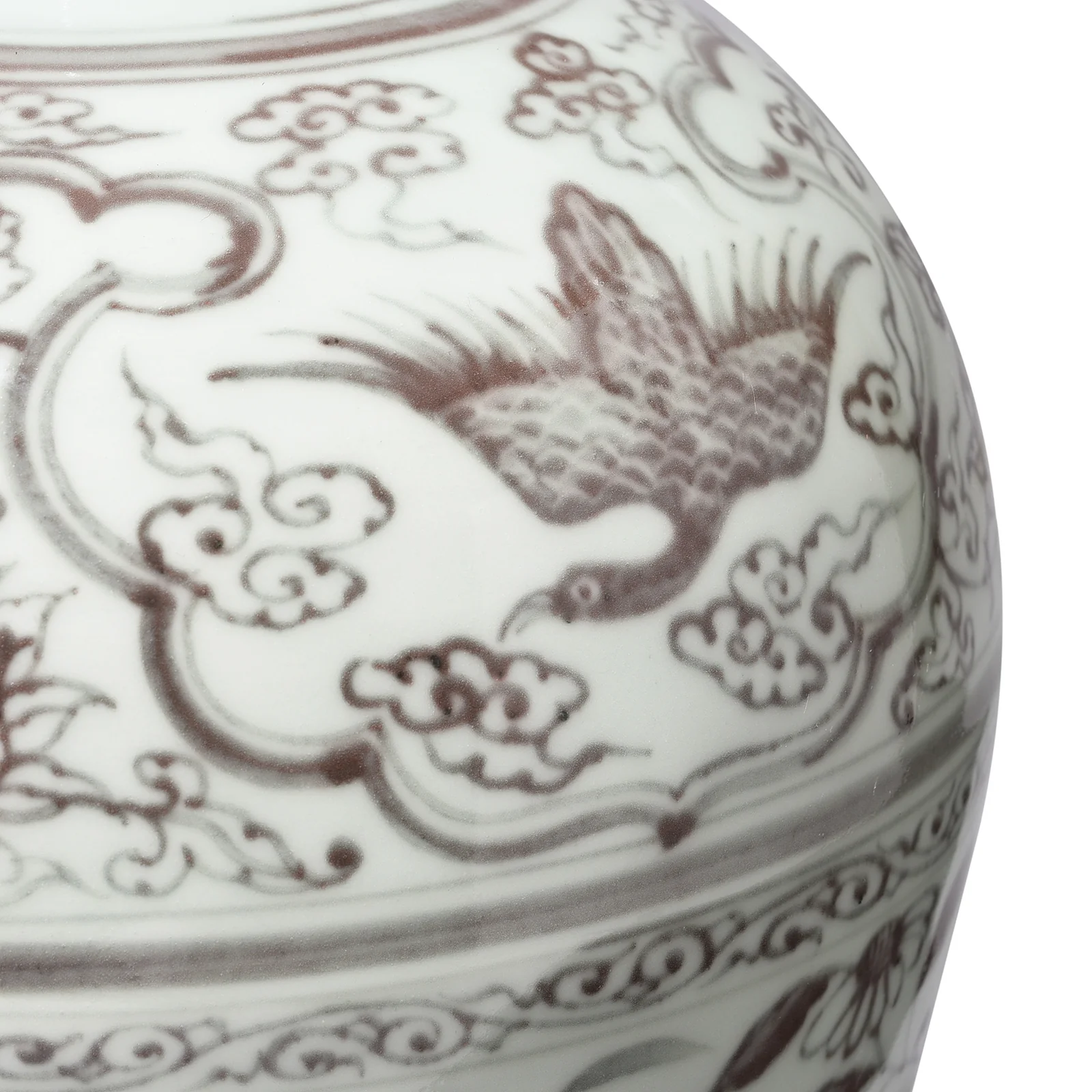 Copper Red Porcelain Meiping Vase - Phoenix - Image 4
