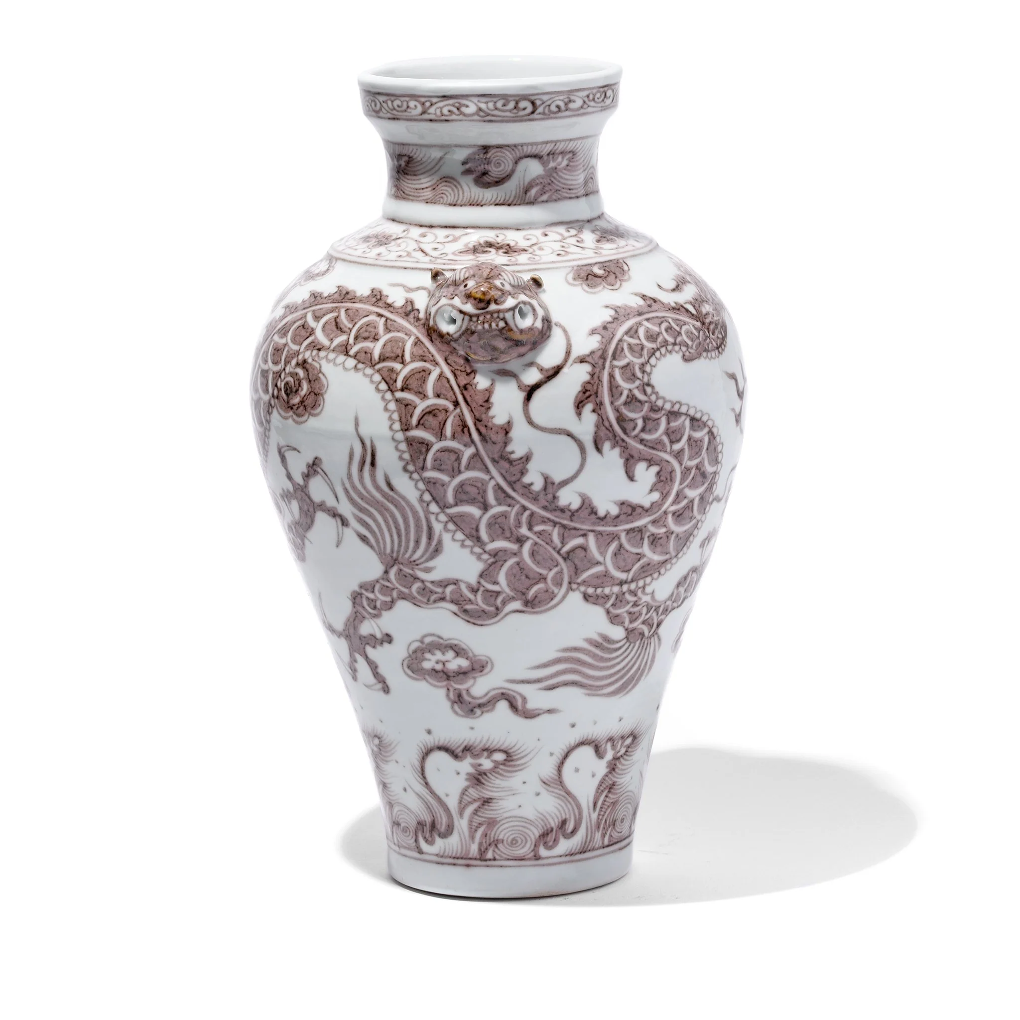 Copper-red Porcelain Vase - Dragon Design - Image 2