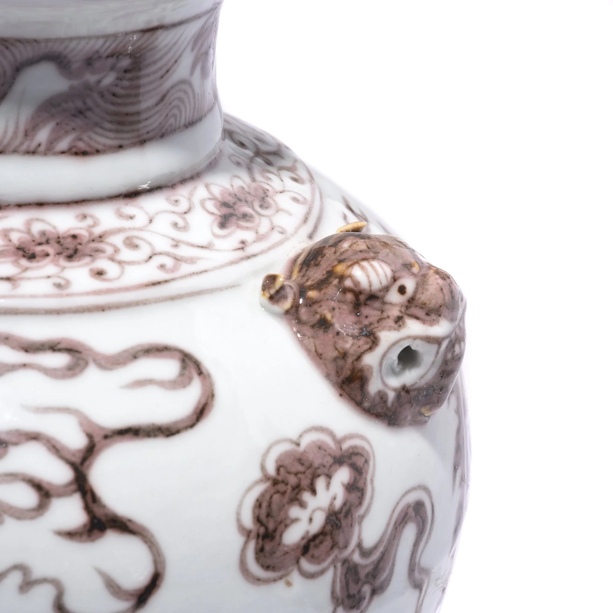 Copper-red Porcelain Vase - Dragon Design - Image 3