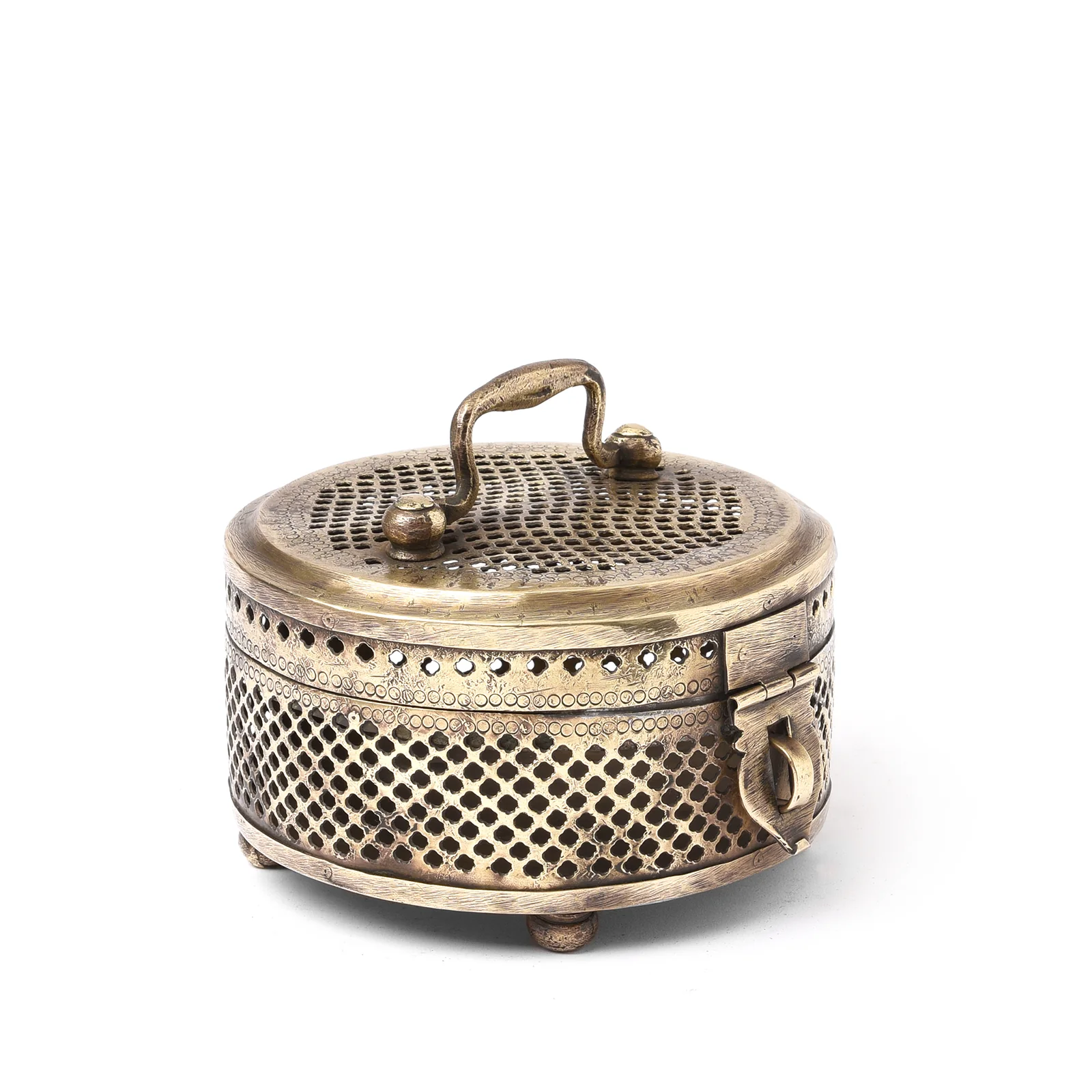 Brass Jali Work Paan Box From India - Early 20th Century - Image 2