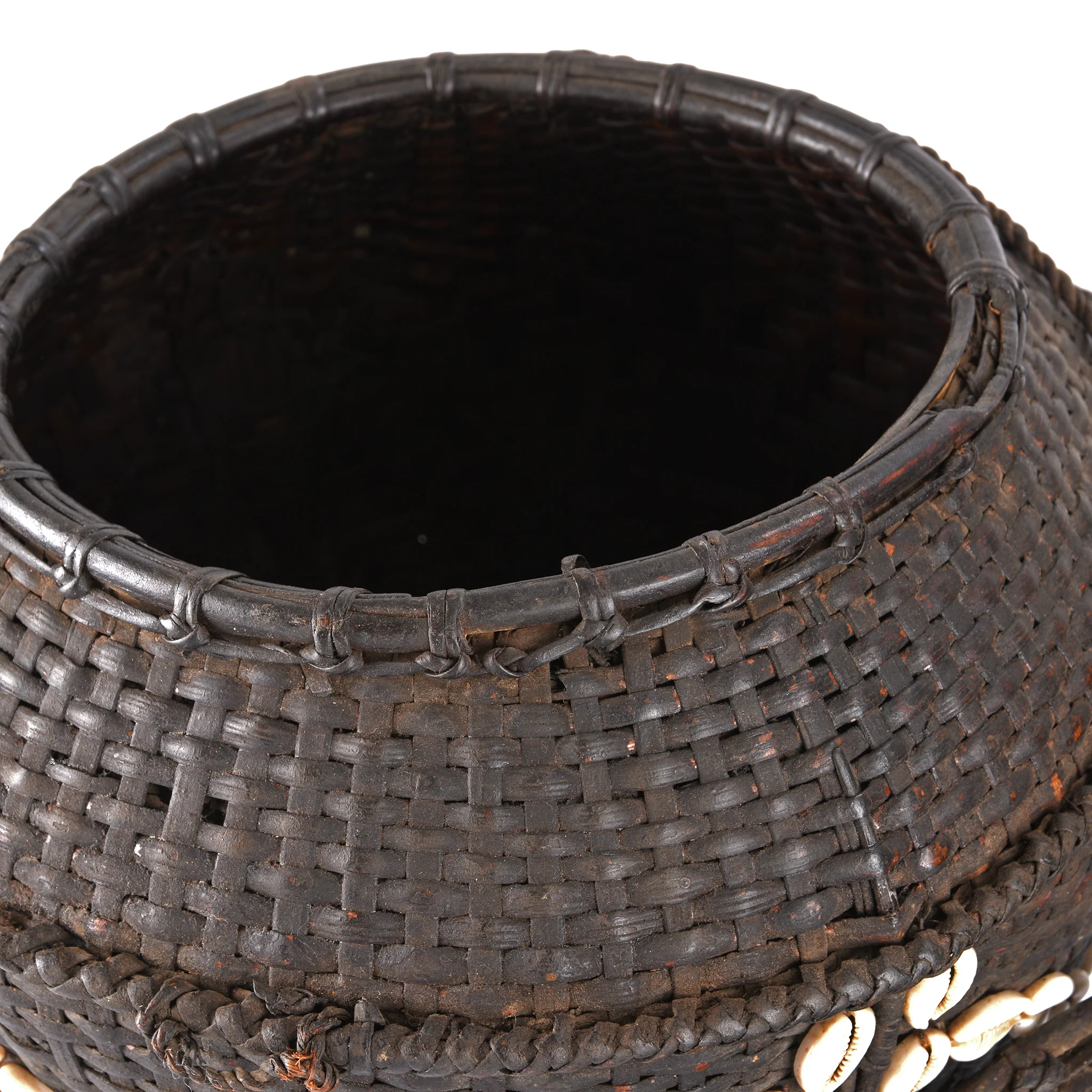 Cowrie Decorated Tribal Basket From Nagaland - Ca 1930 - Image 4